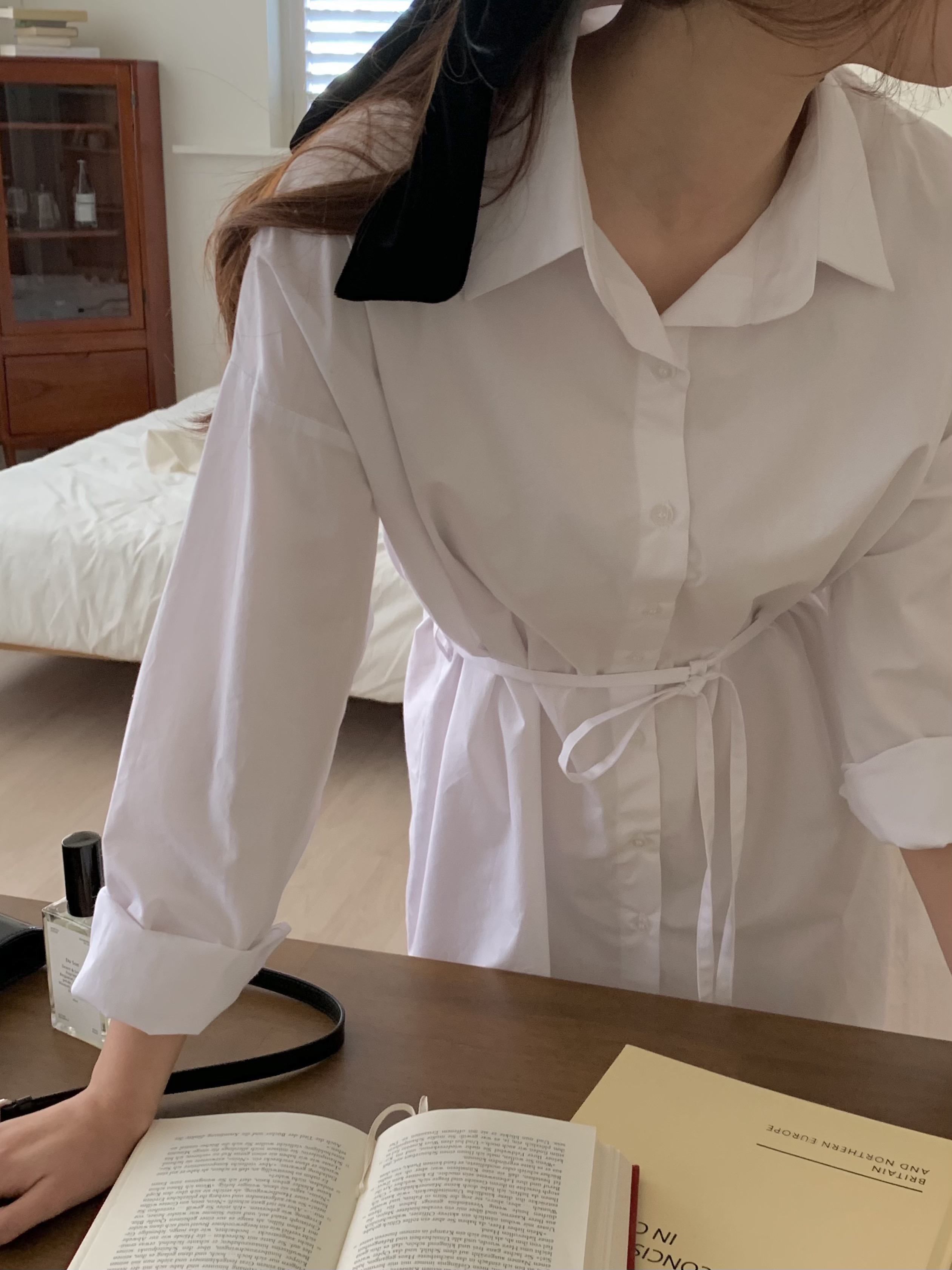 ストラップ付アンバランスシャツワンピース | 詳細画像3
