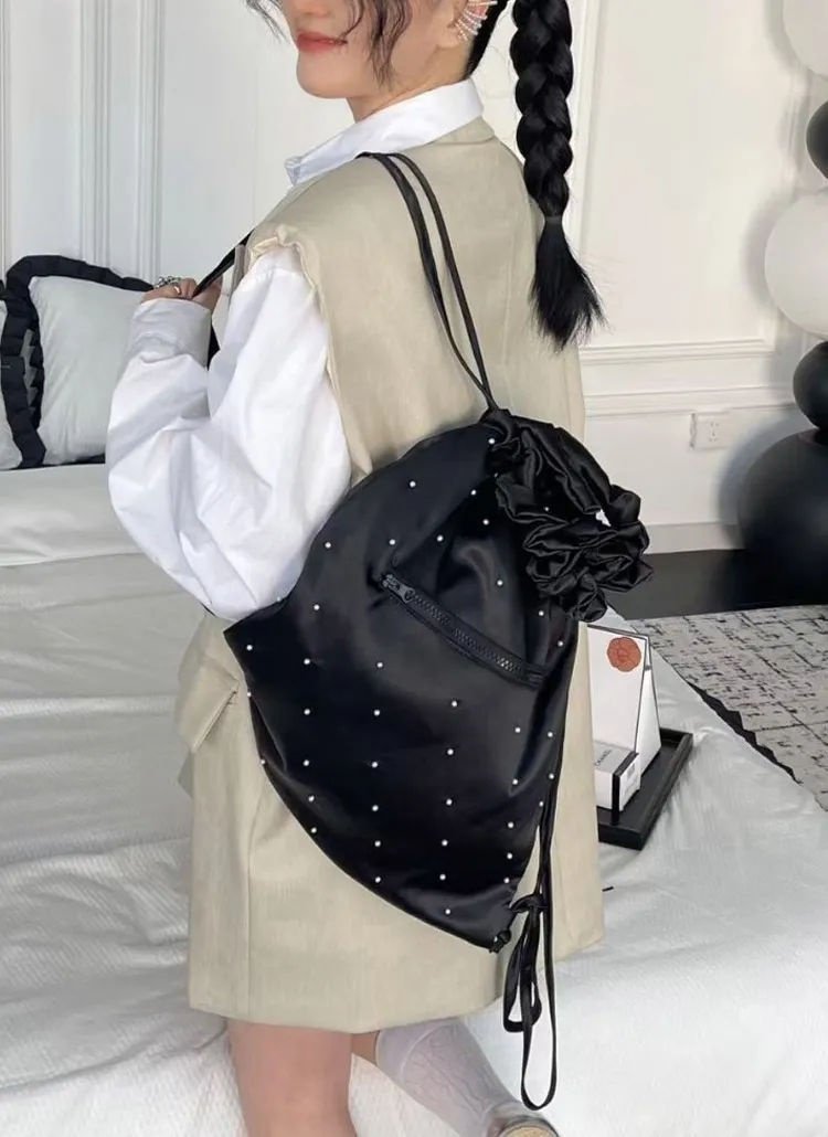 ストリングハンドルドットサテンナップサック | whosbag | 詳細画像1