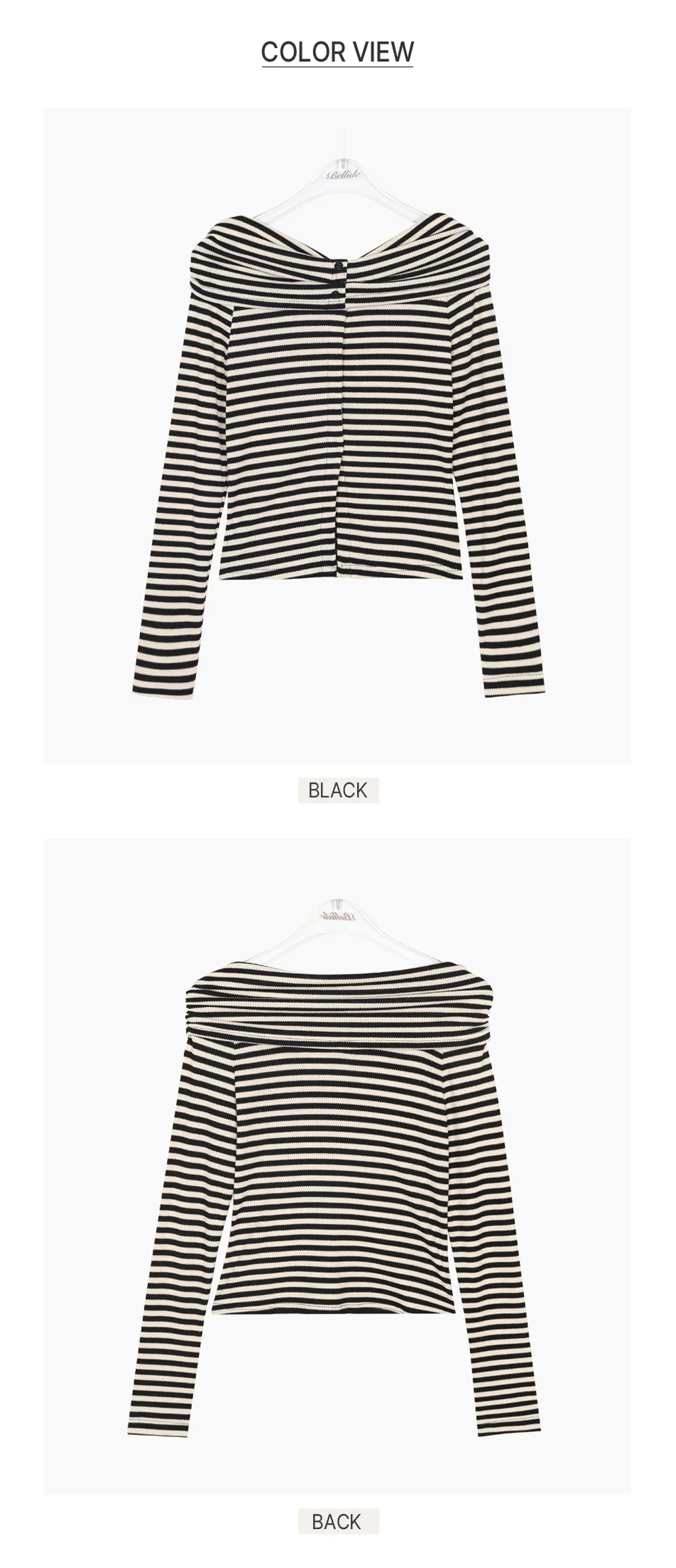 ボタンオフショルボーダーTシャツ | 詳細画像14