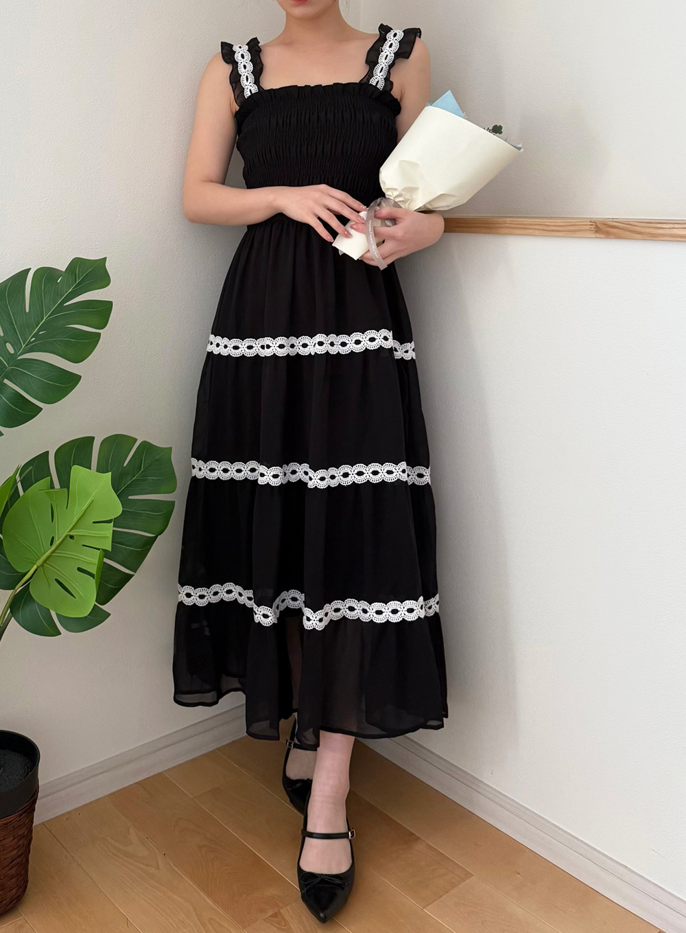 レースシャーリングノースリワンピース | 詳細画像5