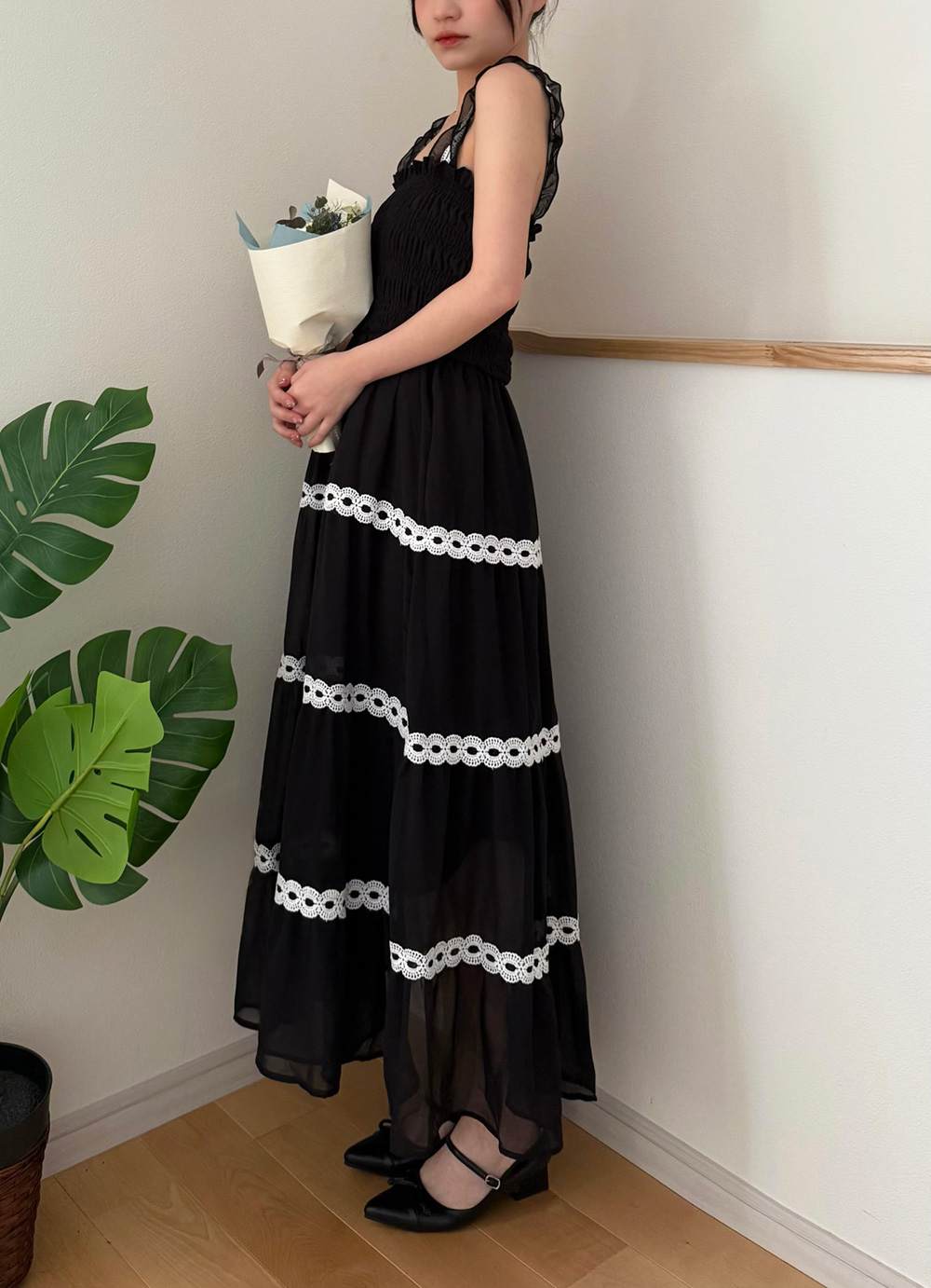 レースシャーリングノースリワンピース | 詳細画像6
