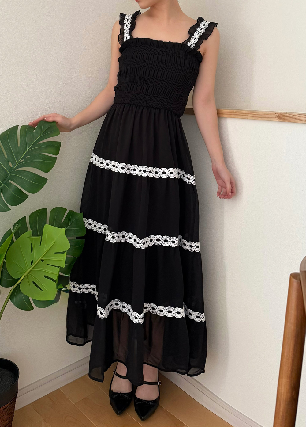 レースシャーリングノースリワンピース | 詳細画像7