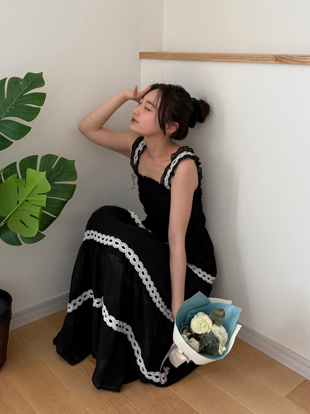 レースシャーリングノースリワンピース | 詳細画像8