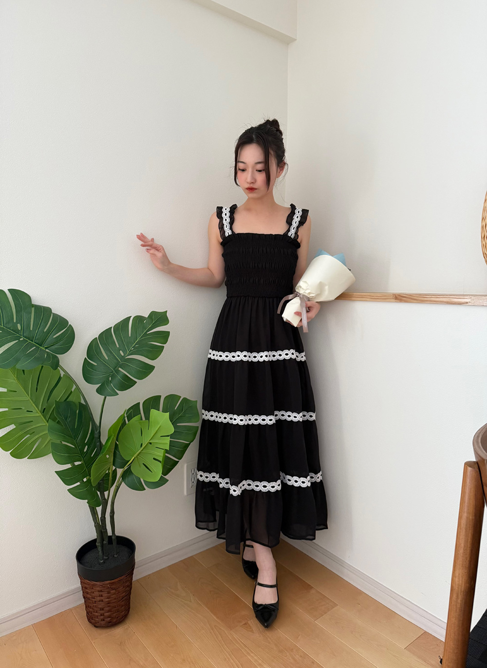 レースシャーリングノースリワンピース | 詳細画像9