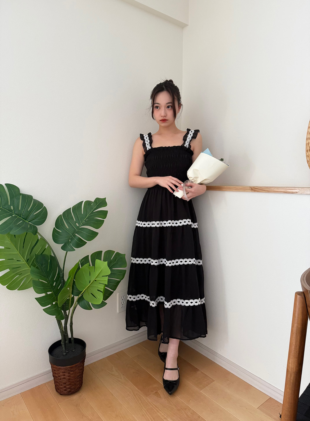 レースシャーリングノースリワンピース | 詳細画像10