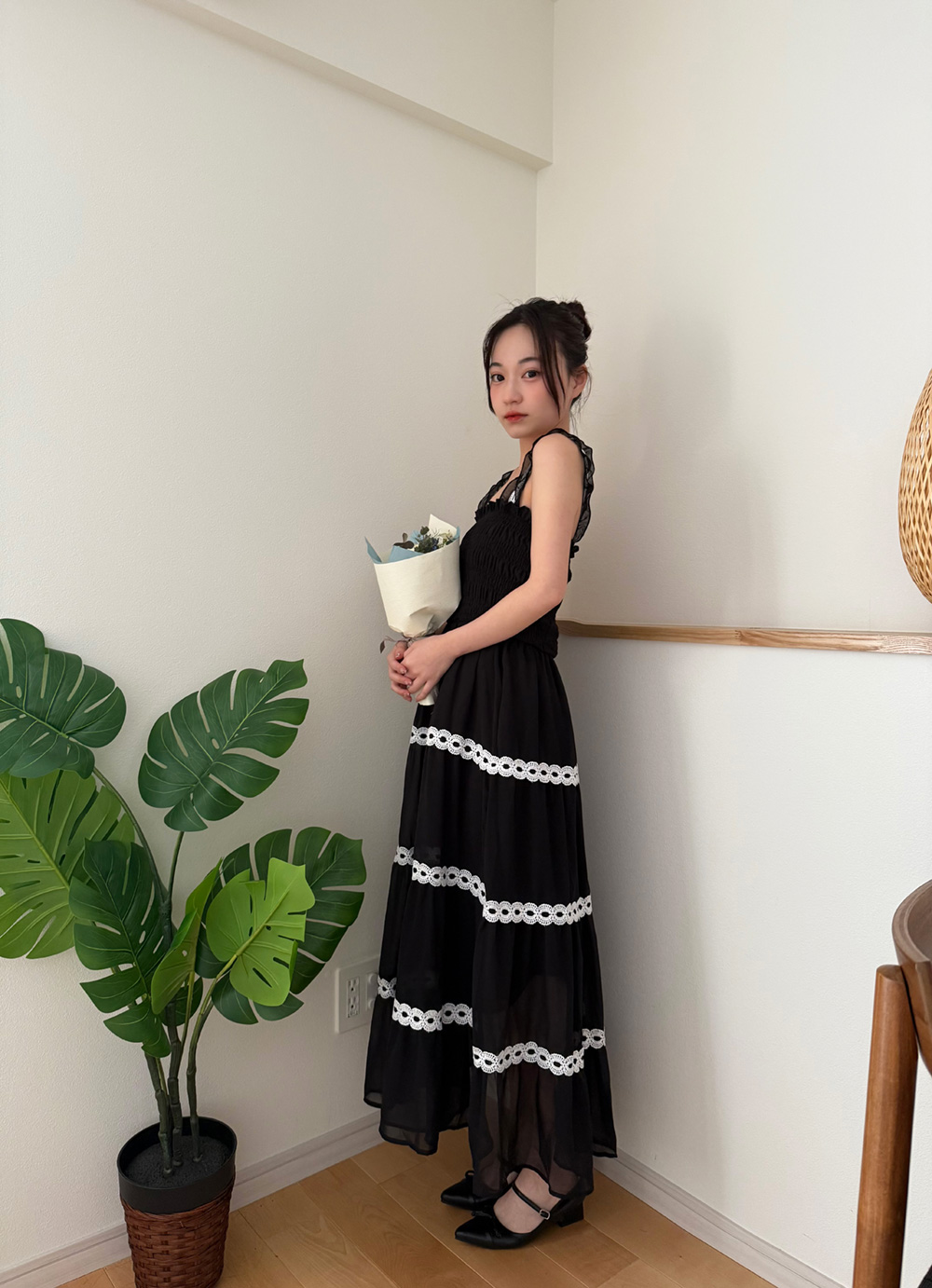 レースシャーリングノースリワンピース | 詳細画像11