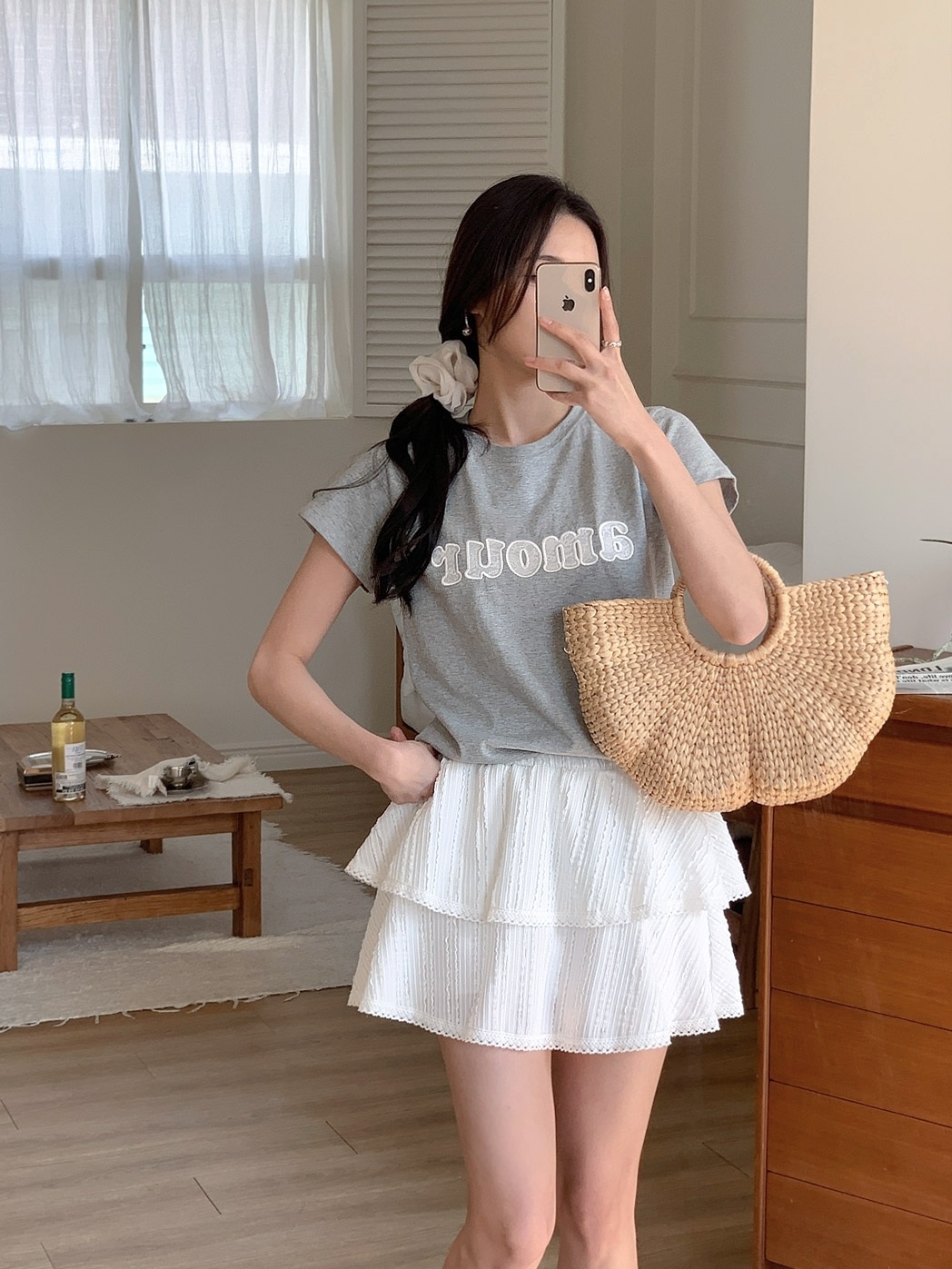 amourレースロゴ半袖Tシャツ | 詳細画像2