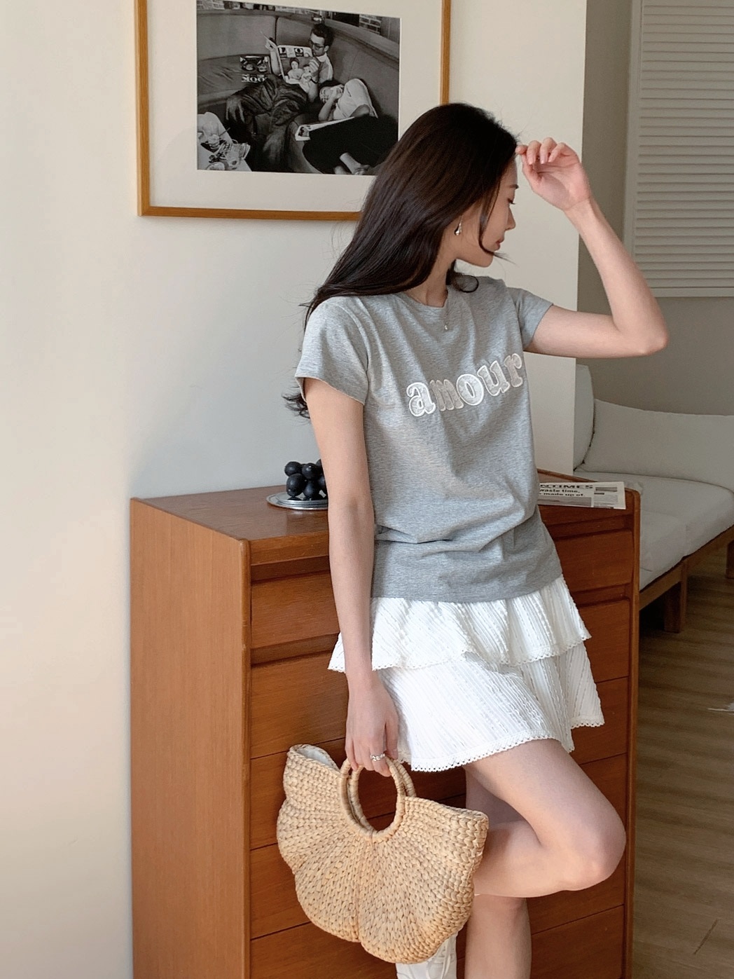 amourレースロゴ半袖Tシャツ | 詳細画像8