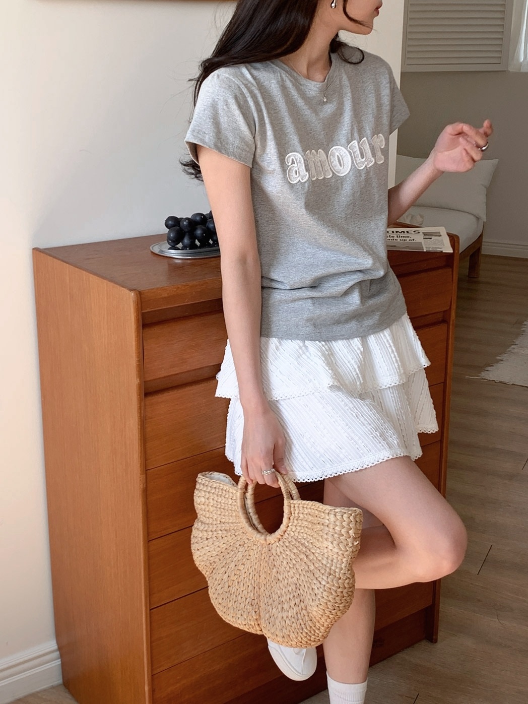amourレースロゴ半袖Tシャツ | 詳細画像9