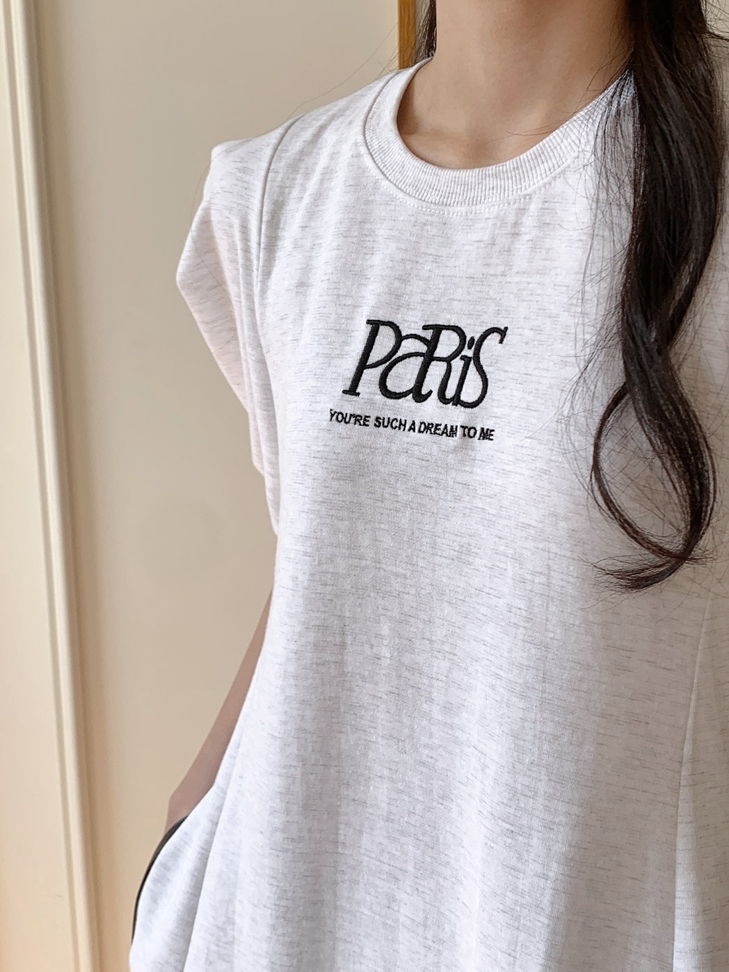 PaRiS刺繍パワショルスウェットAラインワンピース | 詳細画像7