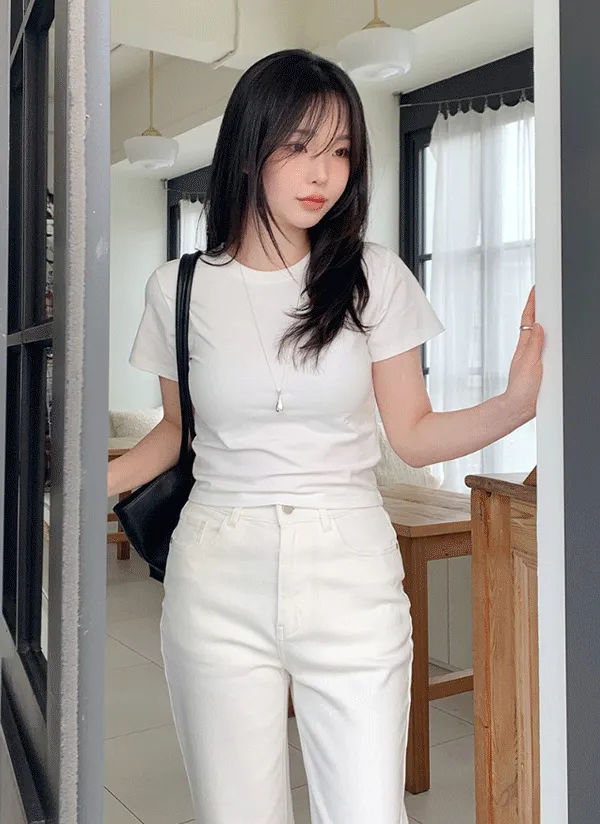ベーシックラウンドネック半袖Tシャツ | 66girls | 詳細画像1