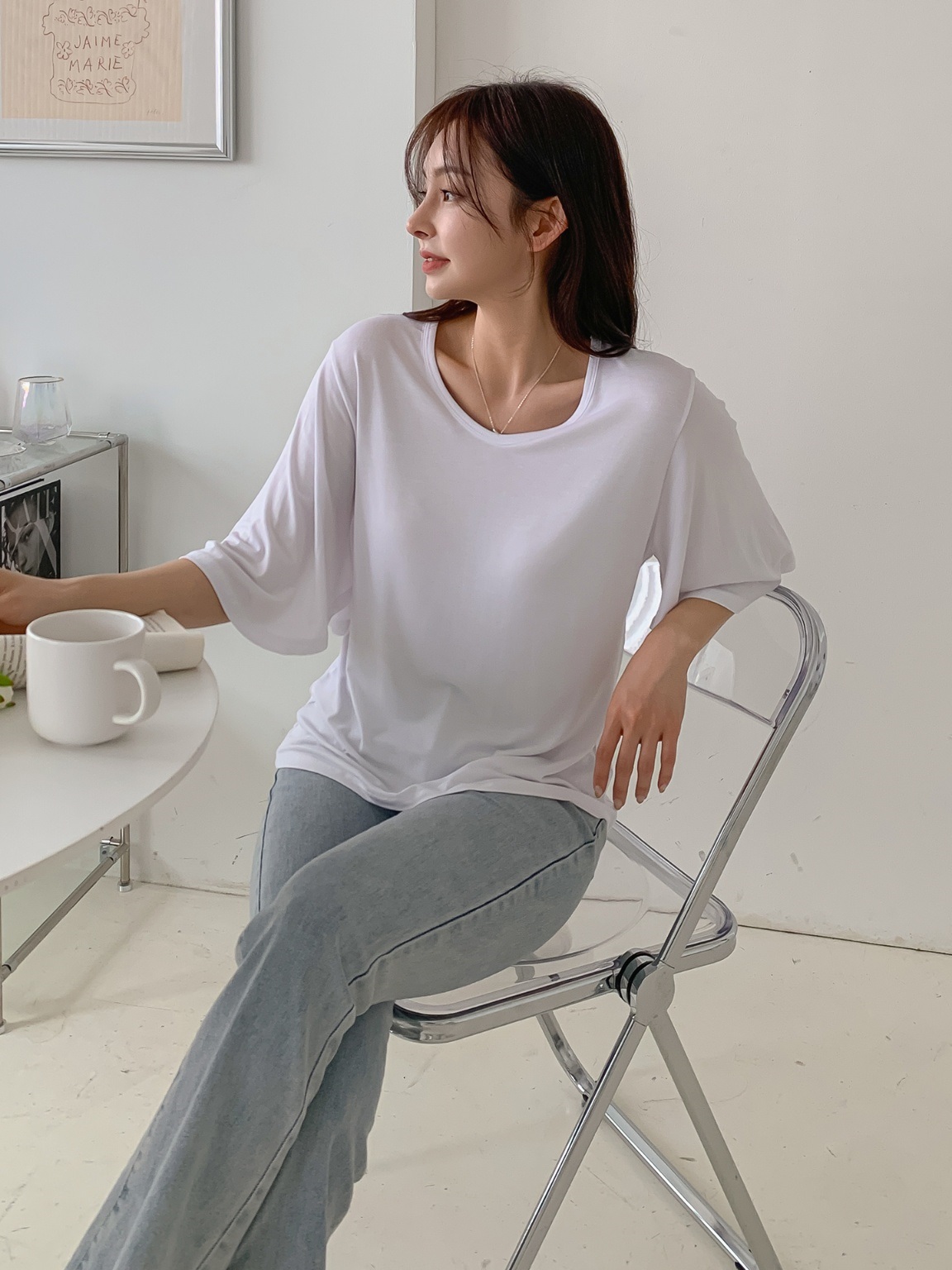 フレアスリーブUネックTシャツ | 詳細画像9