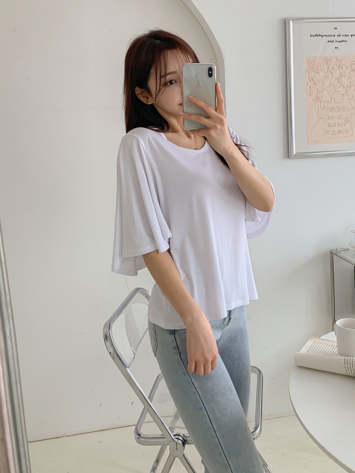 フレアスリーブUネックTシャツ | 詳細画像13