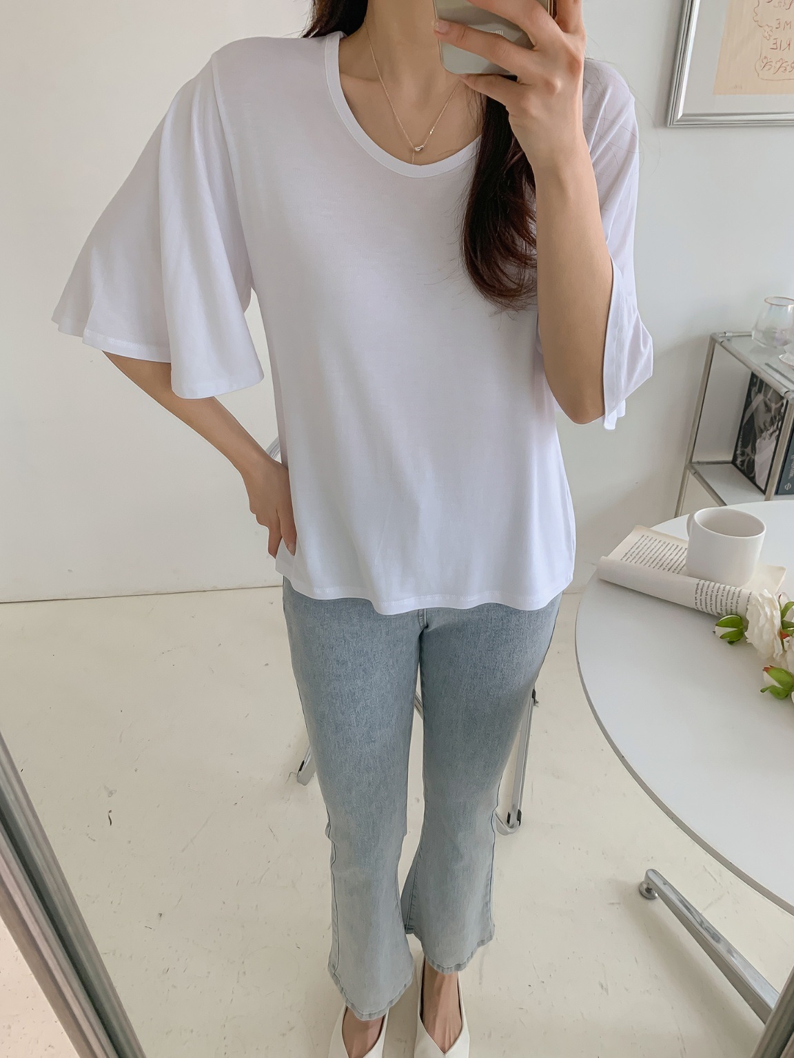 フレアスリーブUネックTシャツ | 詳細画像15