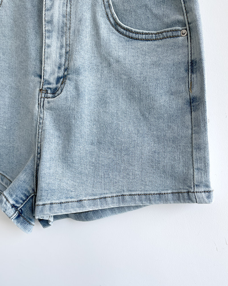 バックリボン刺繍フレイドショートデニムパンツ | 詳細画像35