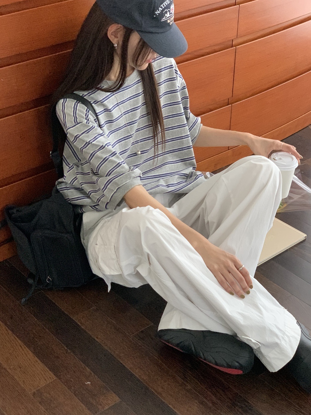 ツートーンボーダーボクシー6分袖Tシャツ | 詳細画像17