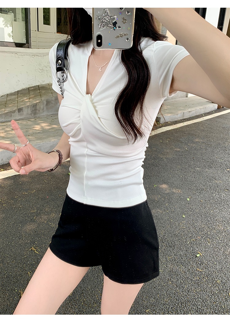2WAYツイストスリットネック半袖Tシャツ | 詳細画像4