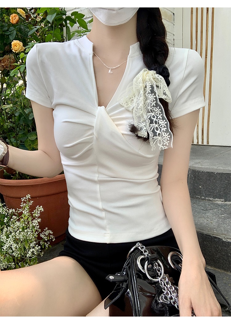 2WAYツイストスリットネック半袖Tシャツ | 詳細画像5