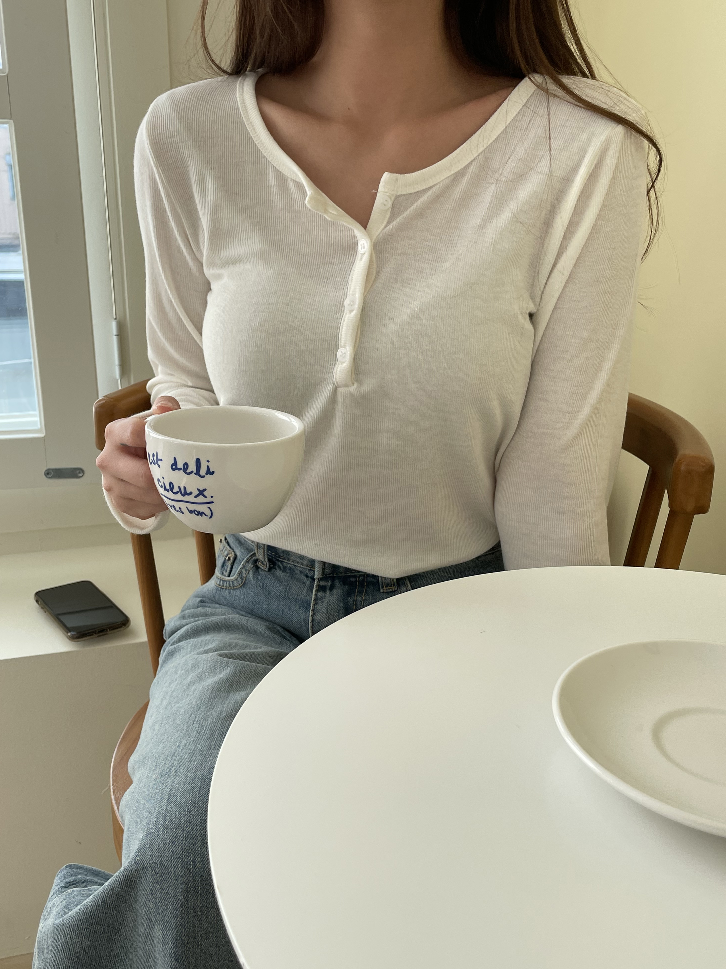 ヘンリーネックリブTシャツ | 詳細画像13
