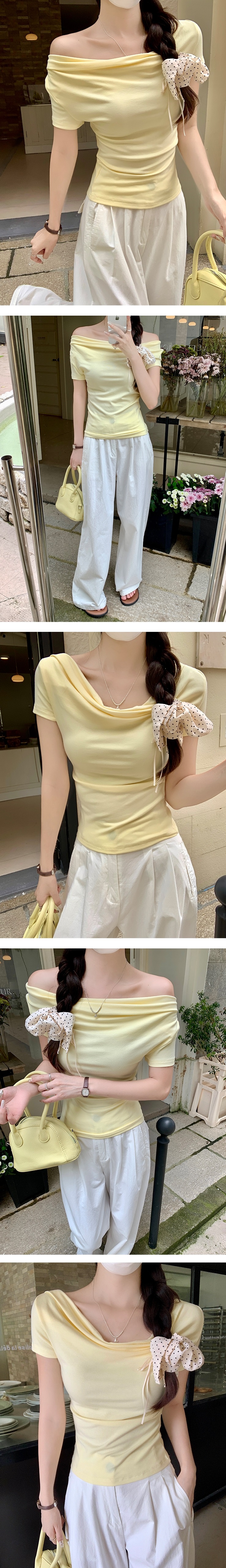 2WAYドレープスリム半袖Tシャツ | 詳細画像4