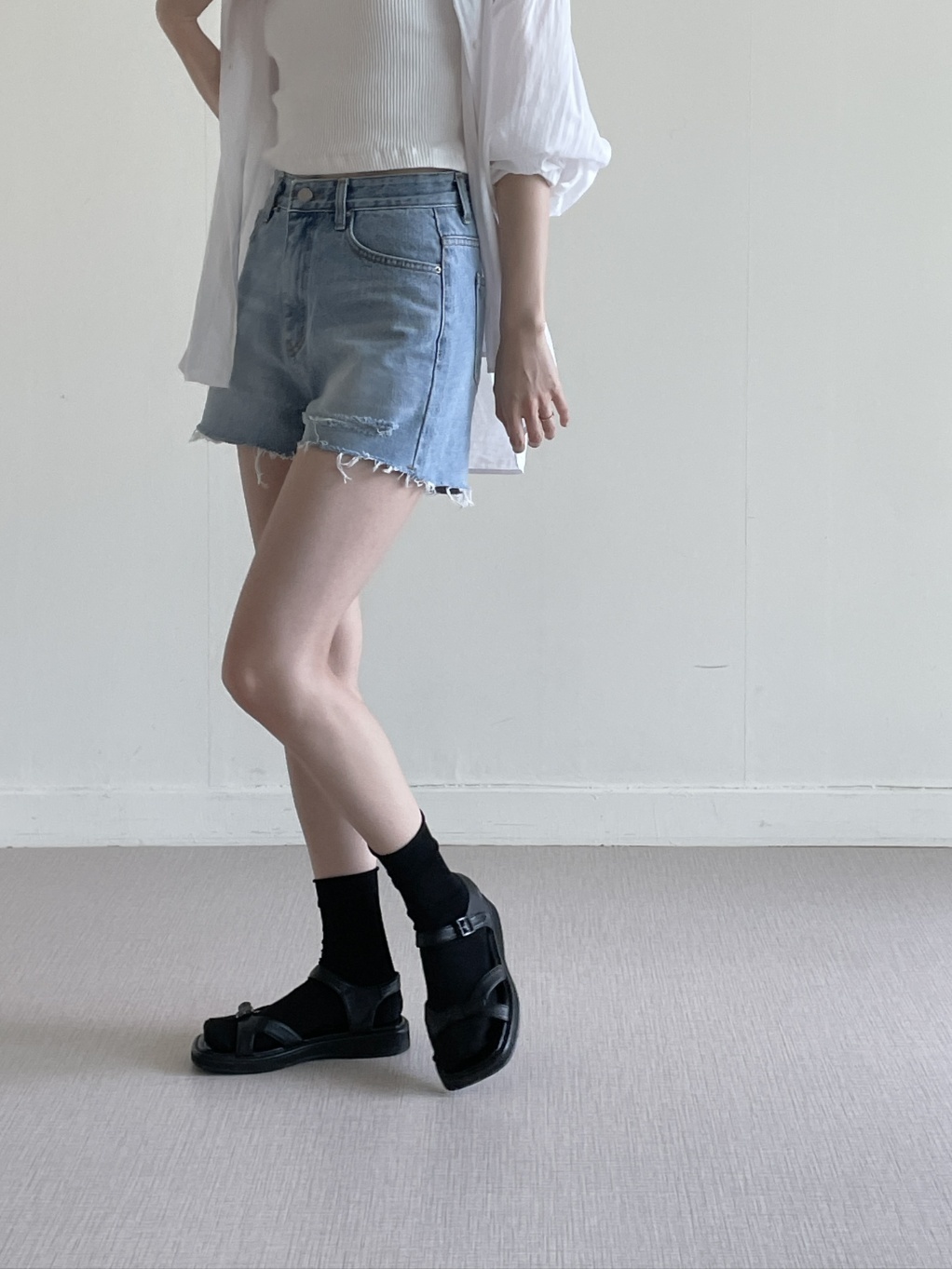 ダメージカットオフショートデニムパンツ | 詳細画像11