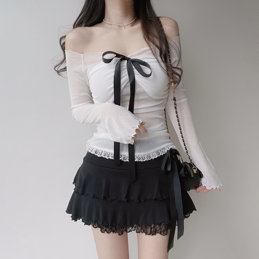 リボンメロウレースティアードミニスカート | mirangmirang | 詳細画像10