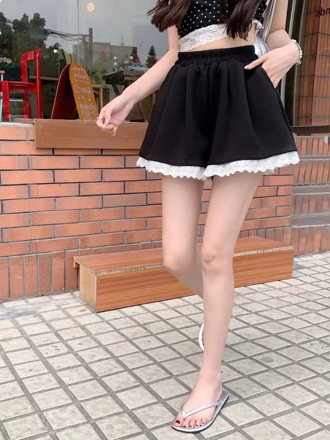 アイレットレースタックショートスウェットパンツ | 詳細画像14