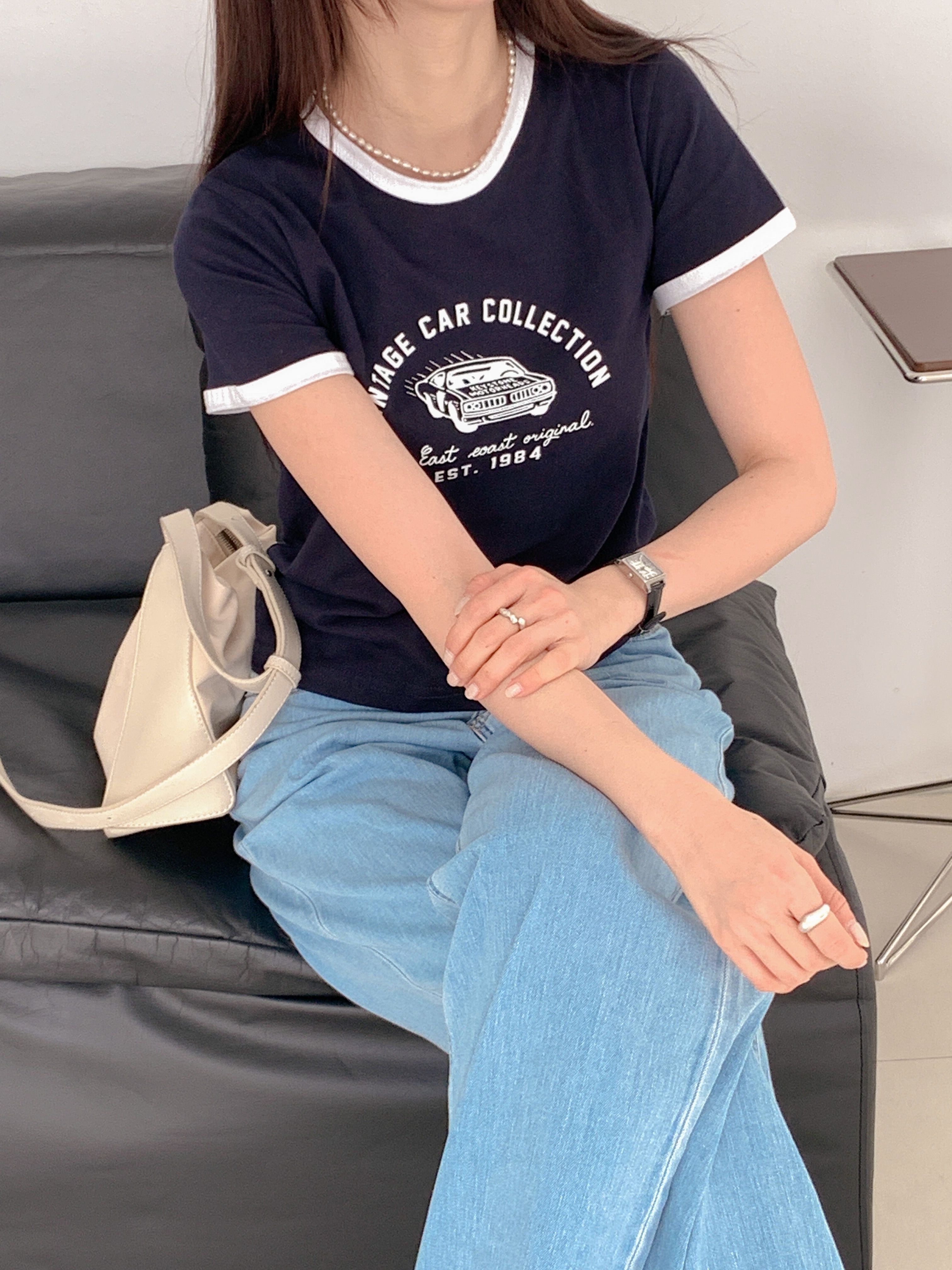 カープリント配色半袖Tシャツ | 詳細画像2