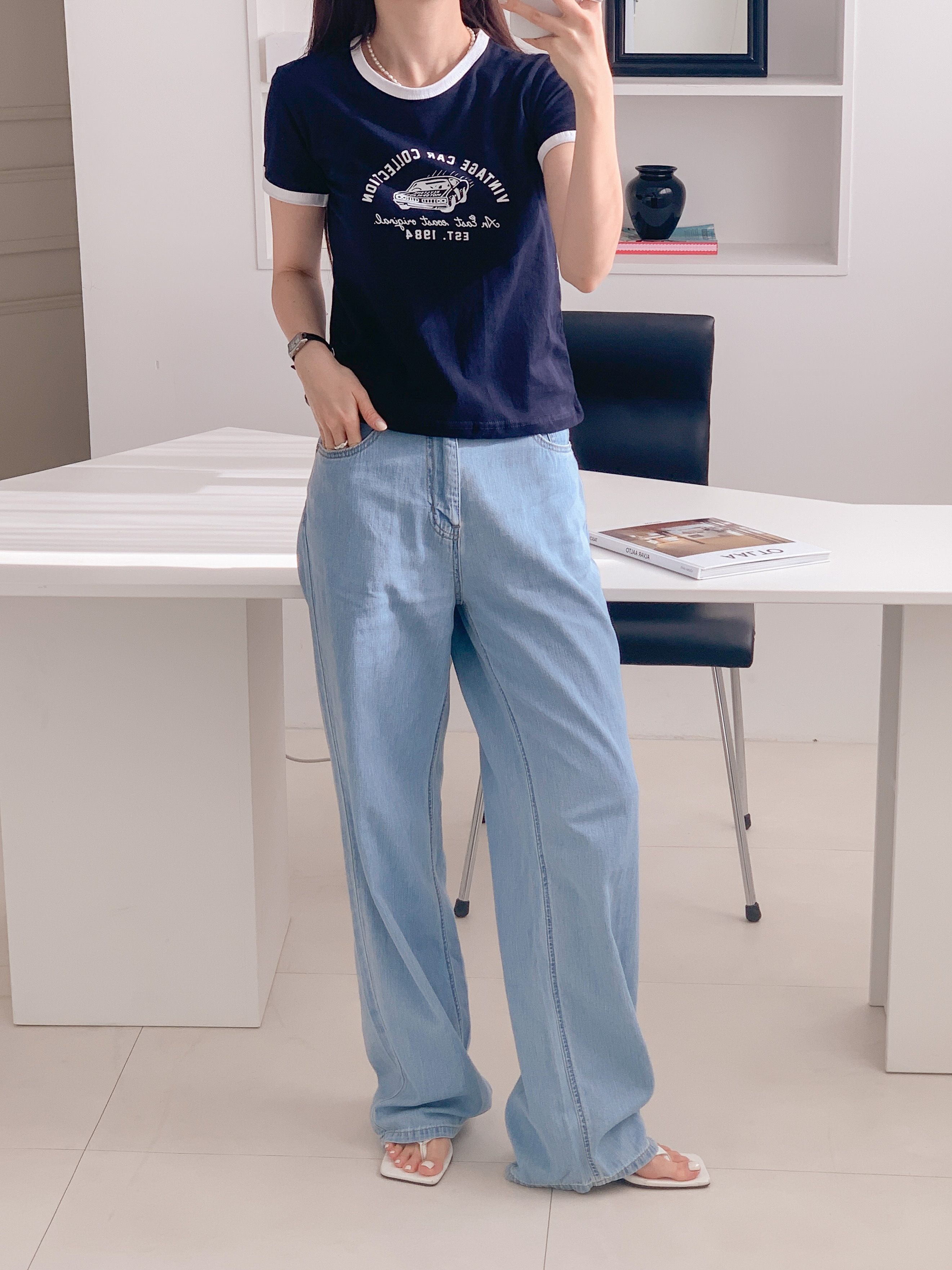 カープリント配色半袖Tシャツ | 詳細画像5