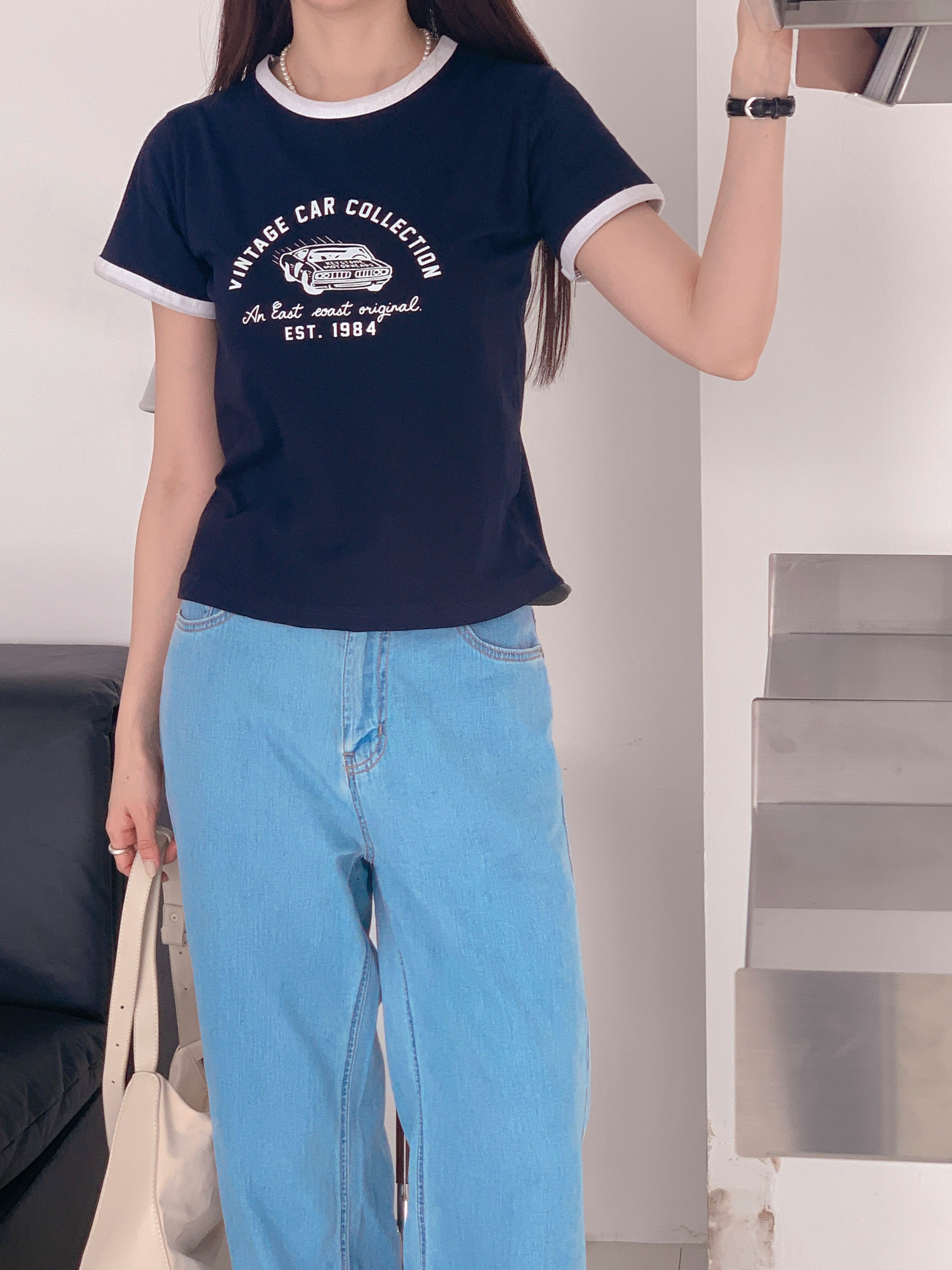 カープリント配色半袖Tシャツ | 詳細画像6