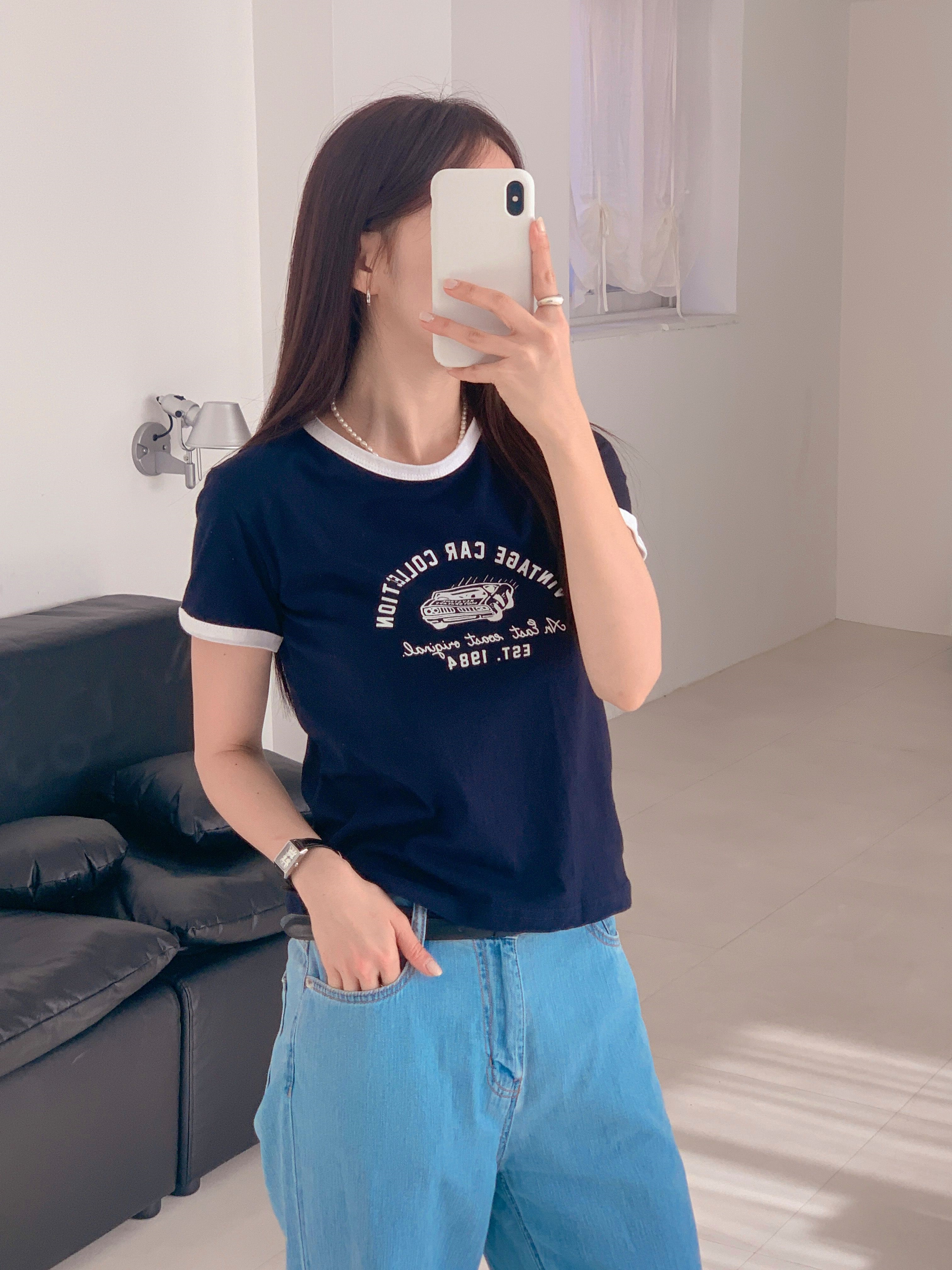 カープリント配色半袖Tシャツ | 詳細画像7