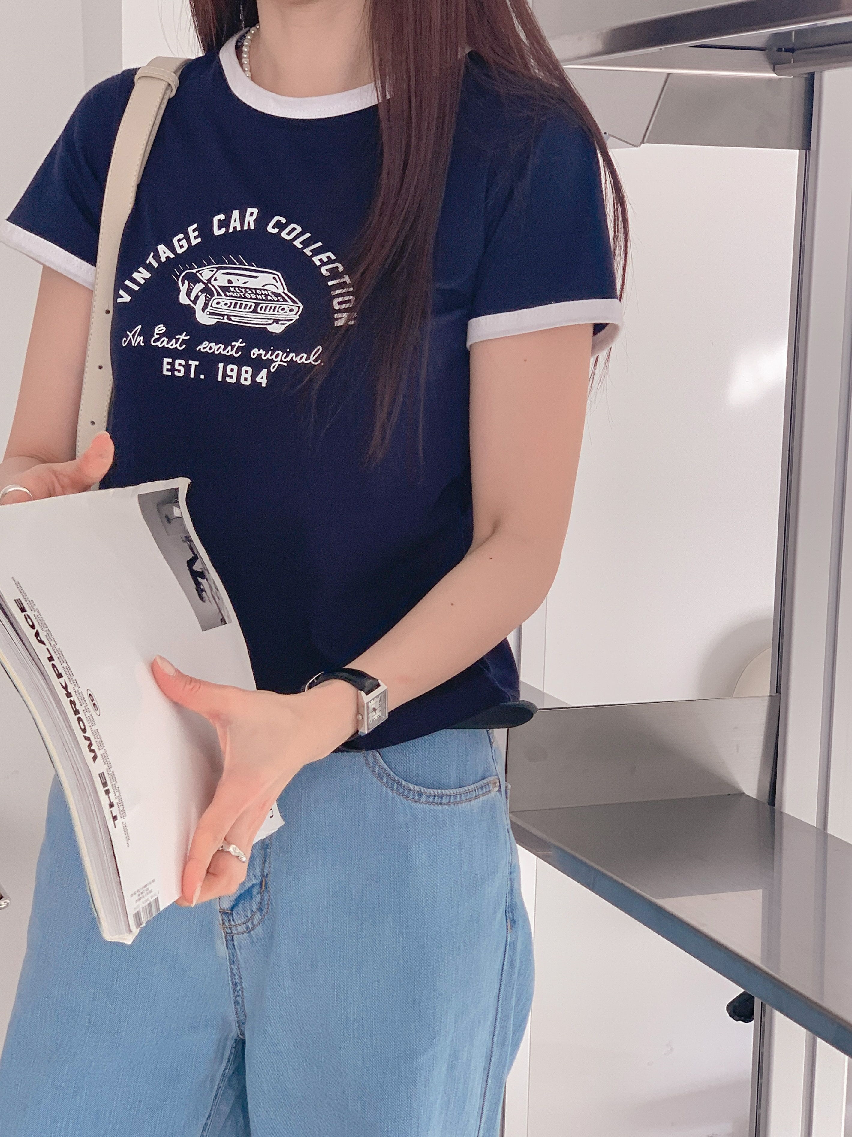 カープリント配色半袖Tシャツ | 詳細画像14