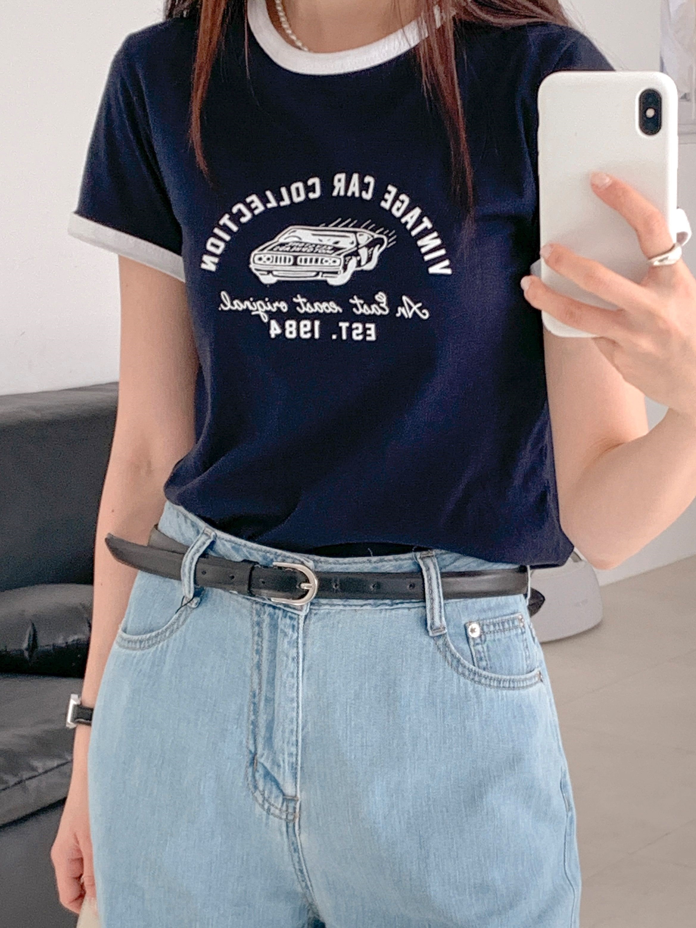 カープリント配色半袖Tシャツ | 詳細画像15