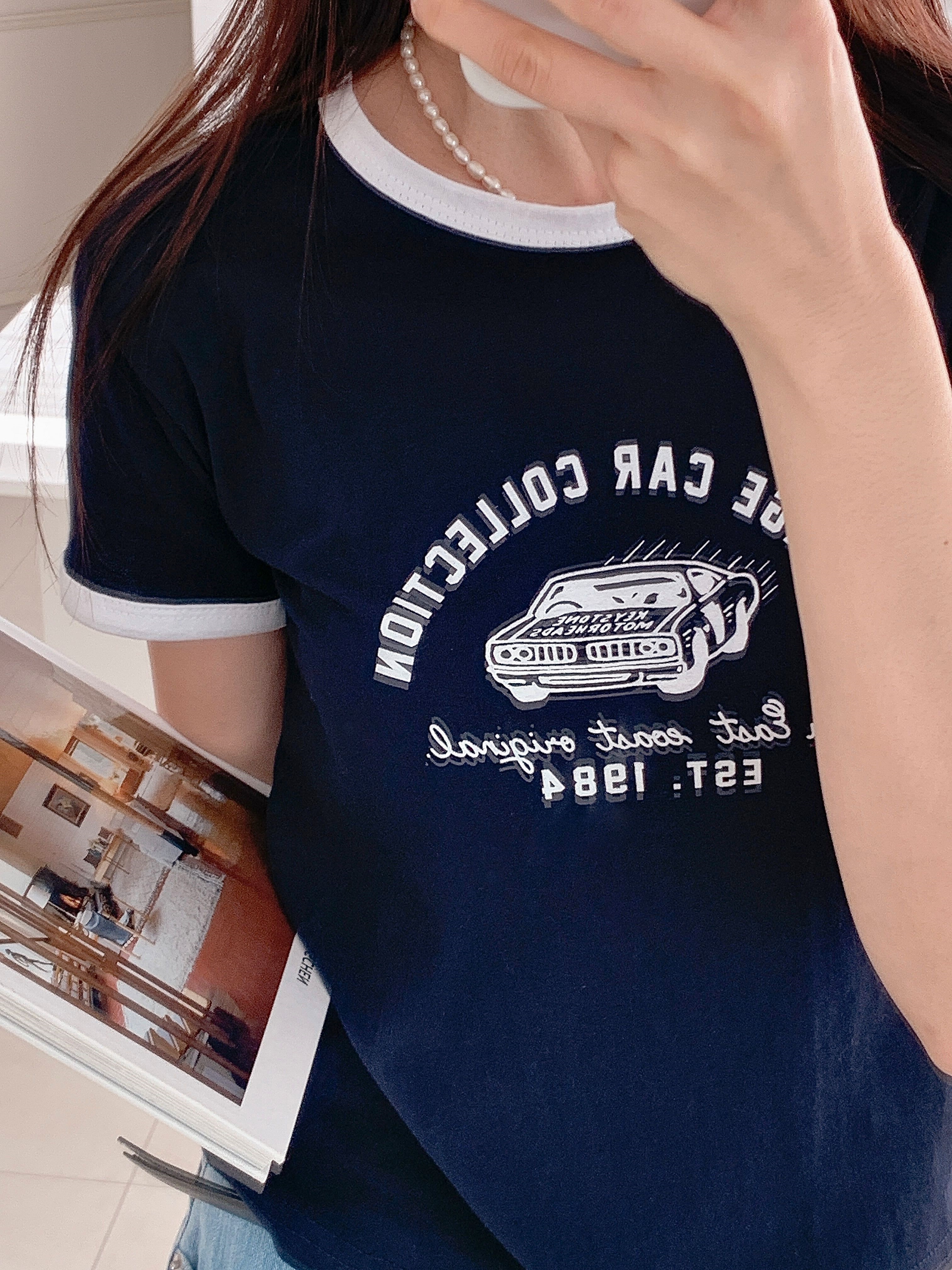 カープリント配色半袖Tシャツ | 詳細画像19
