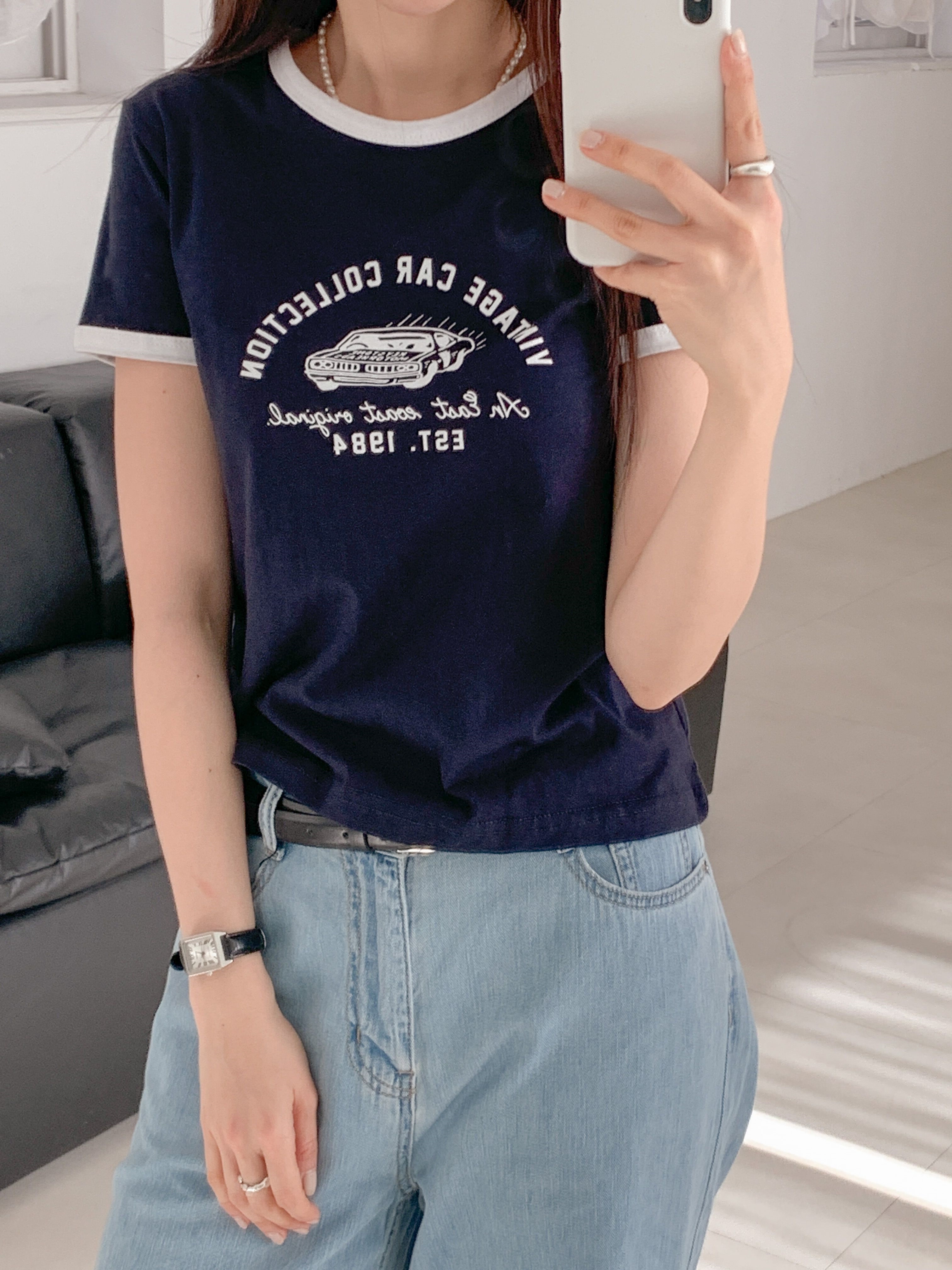 カープリント配色半袖Tシャツ | 詳細画像23