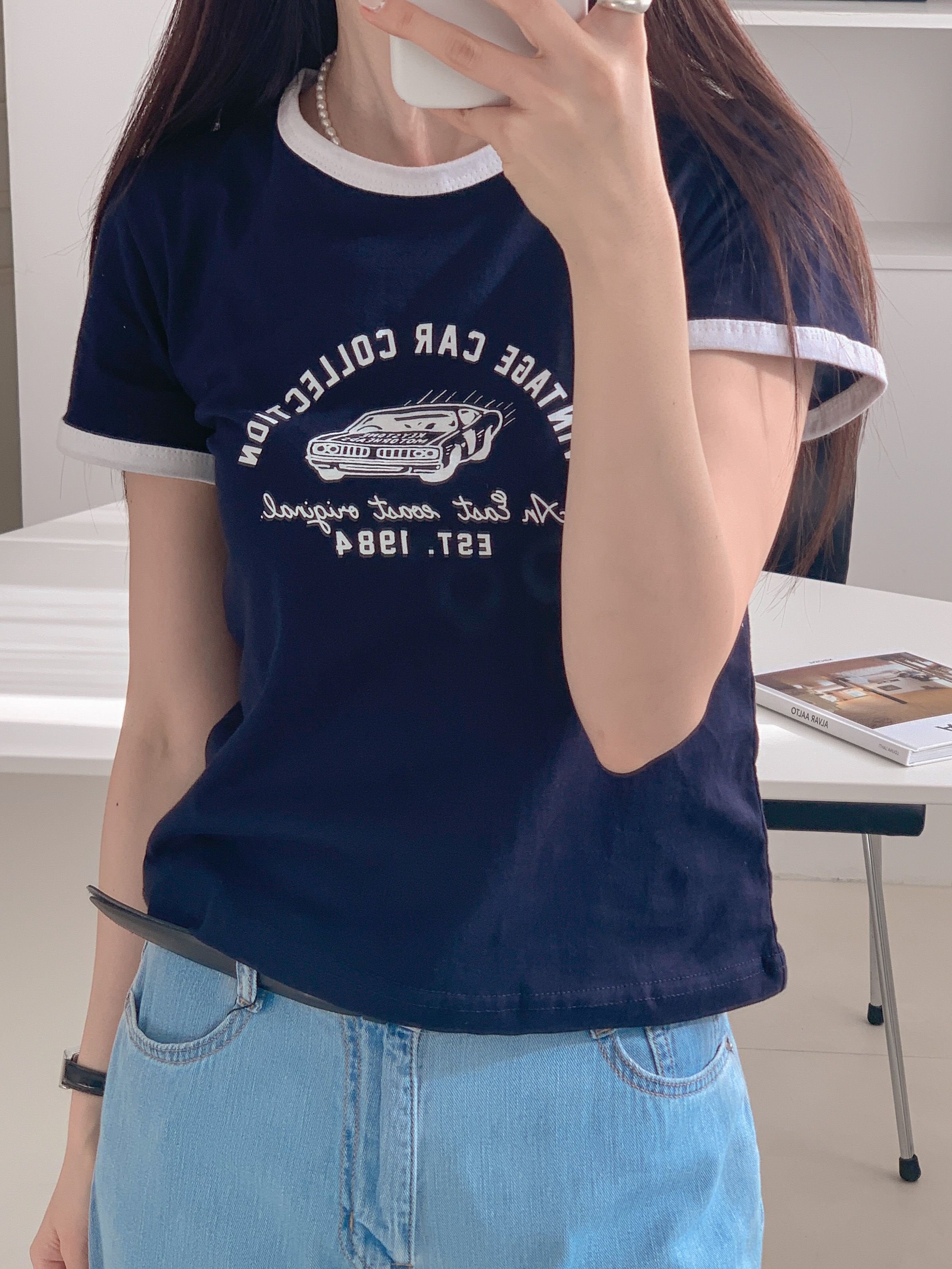 カープリント配色半袖Tシャツ | 詳細画像26