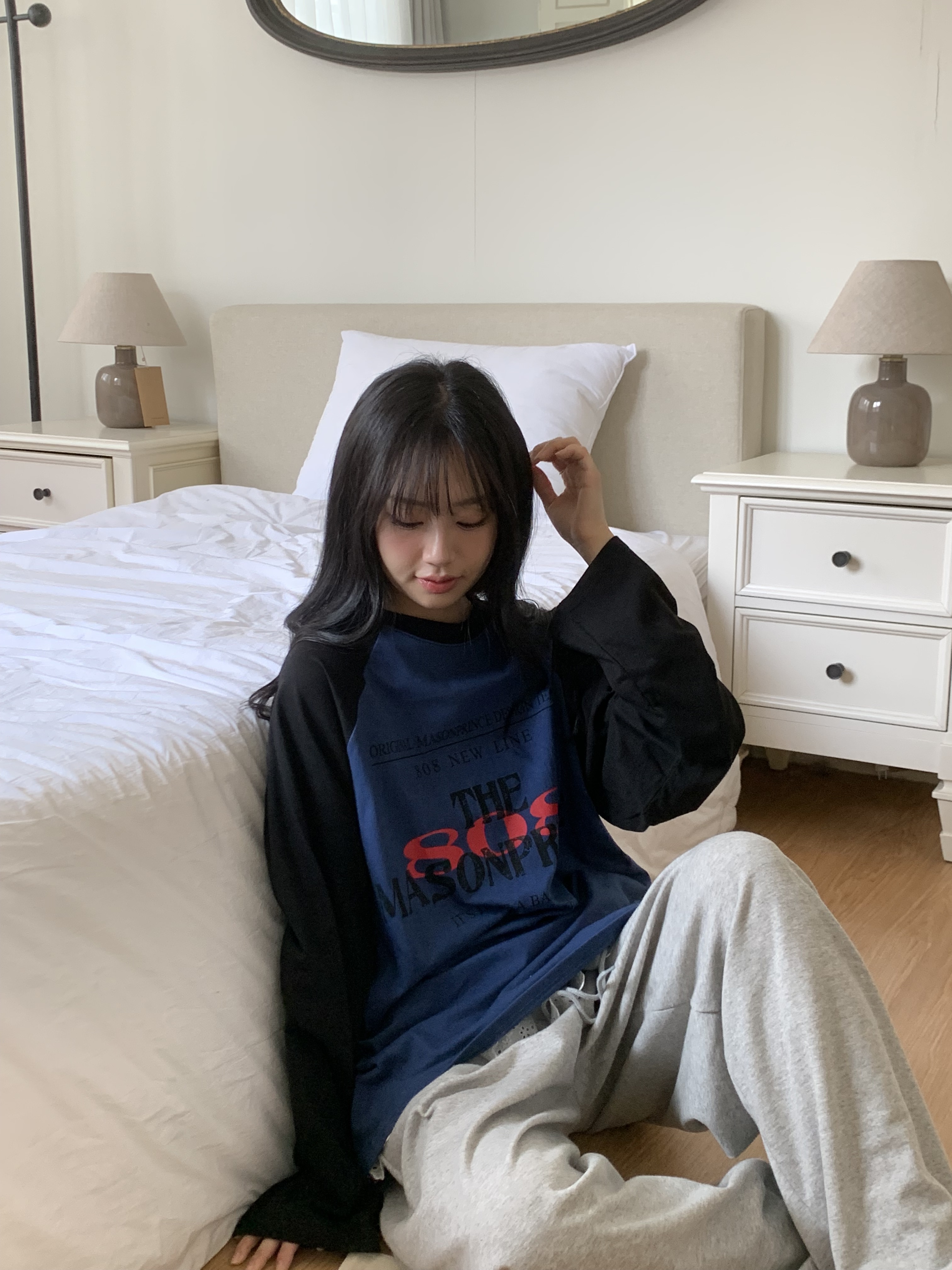 808レタリングラグラン配色Tシャツ | 詳細画像4