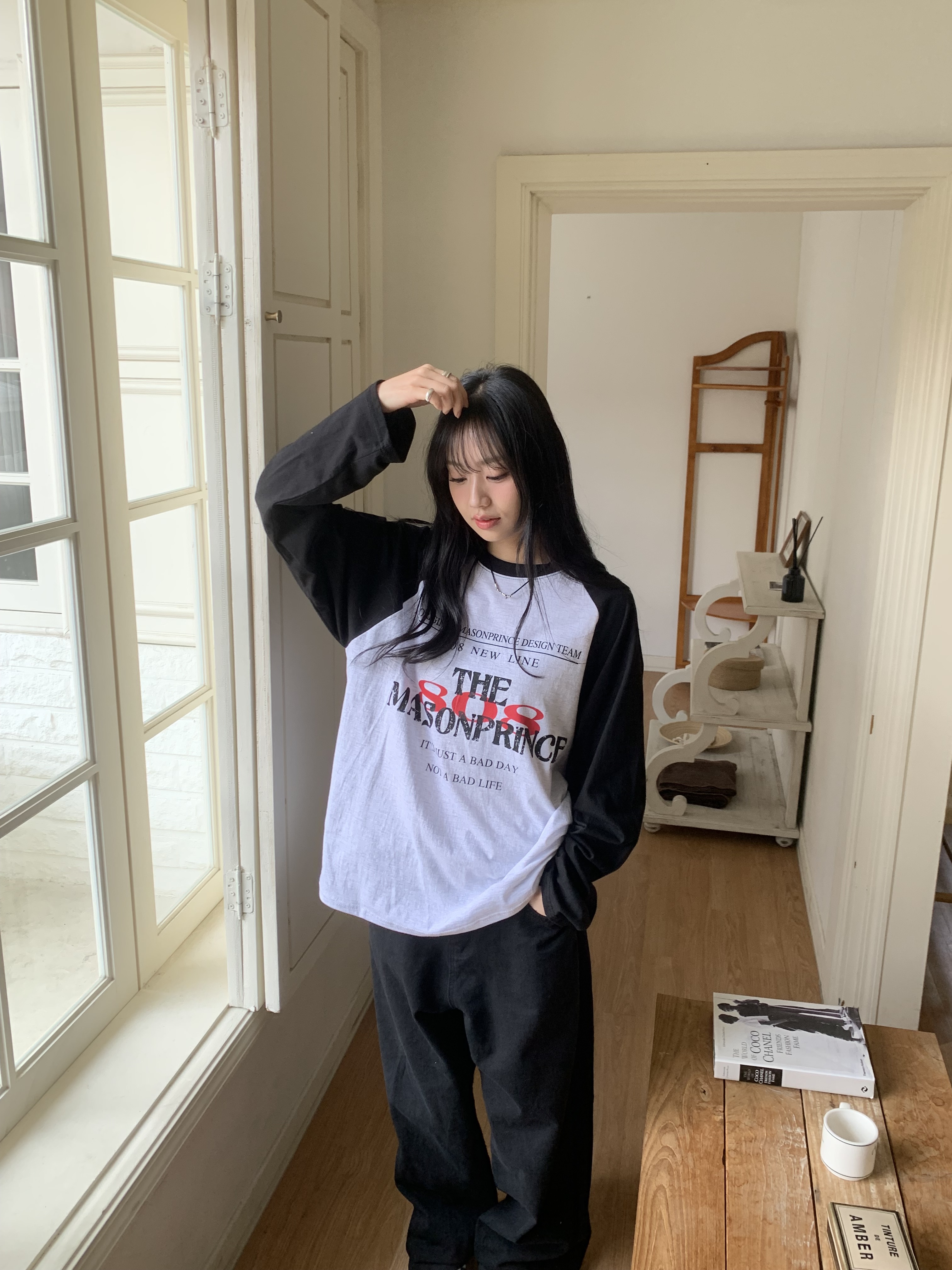 808レタリングラグラン配色Tシャツ | 詳細画像12