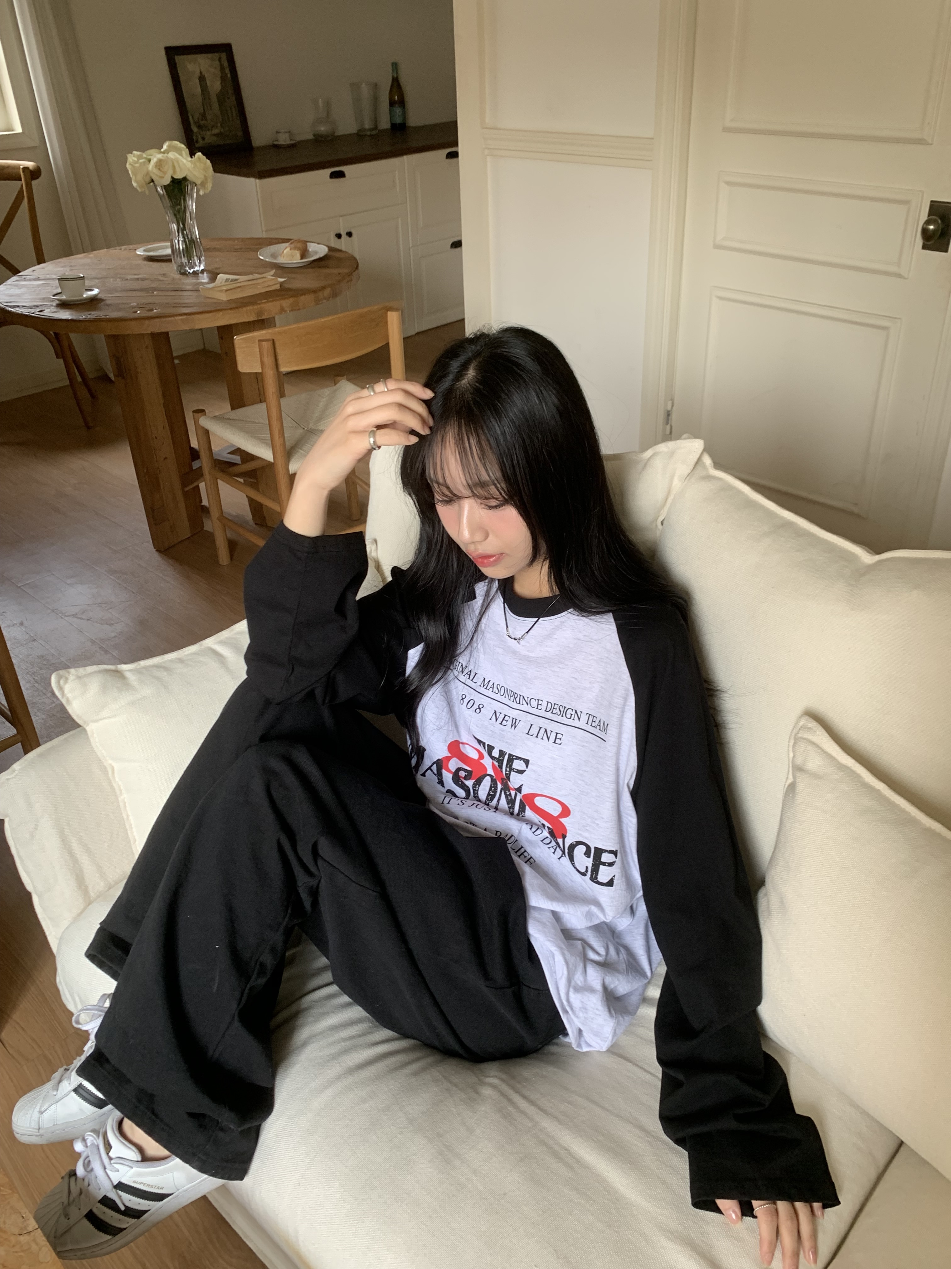 808レタリングラグラン配色Tシャツ | 詳細画像13