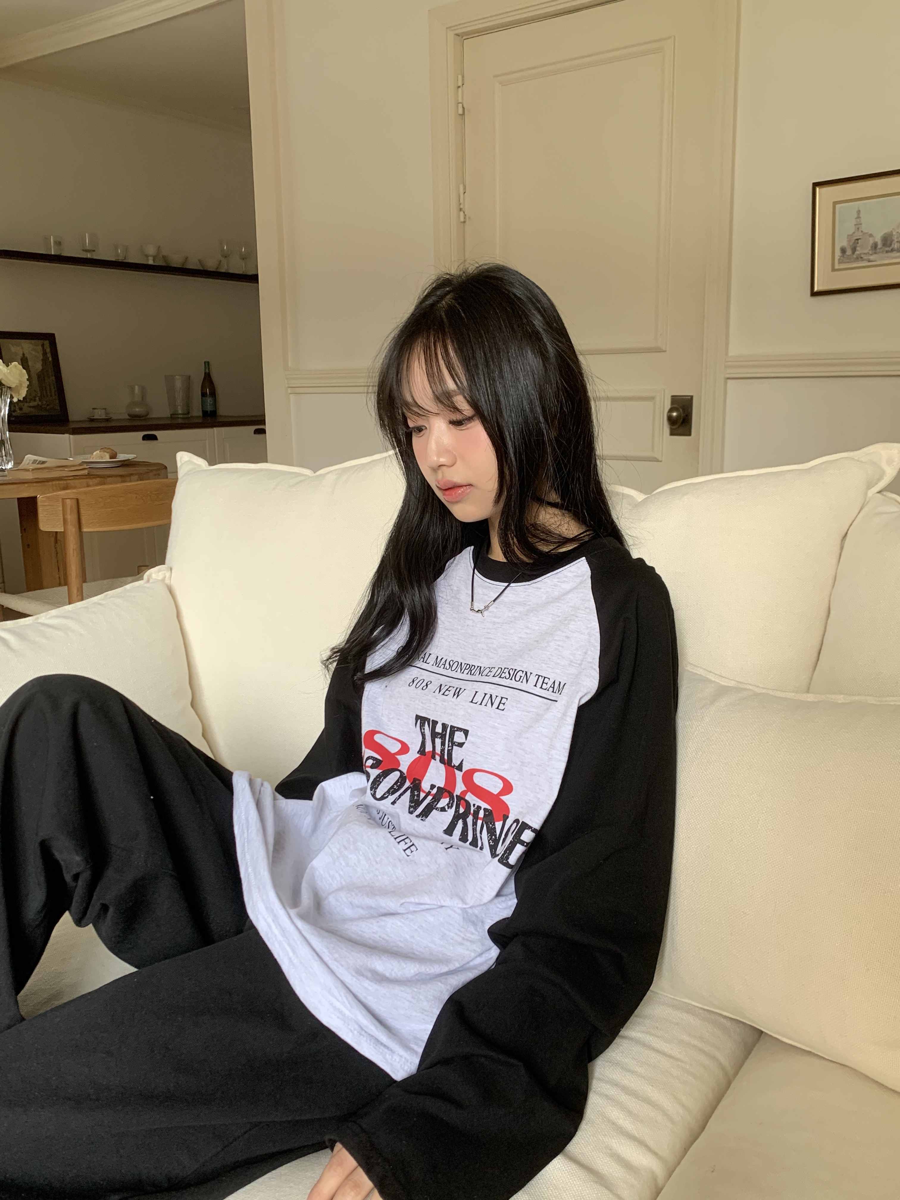 808レタリングラグラン配色Tシャツ | 詳細画像17