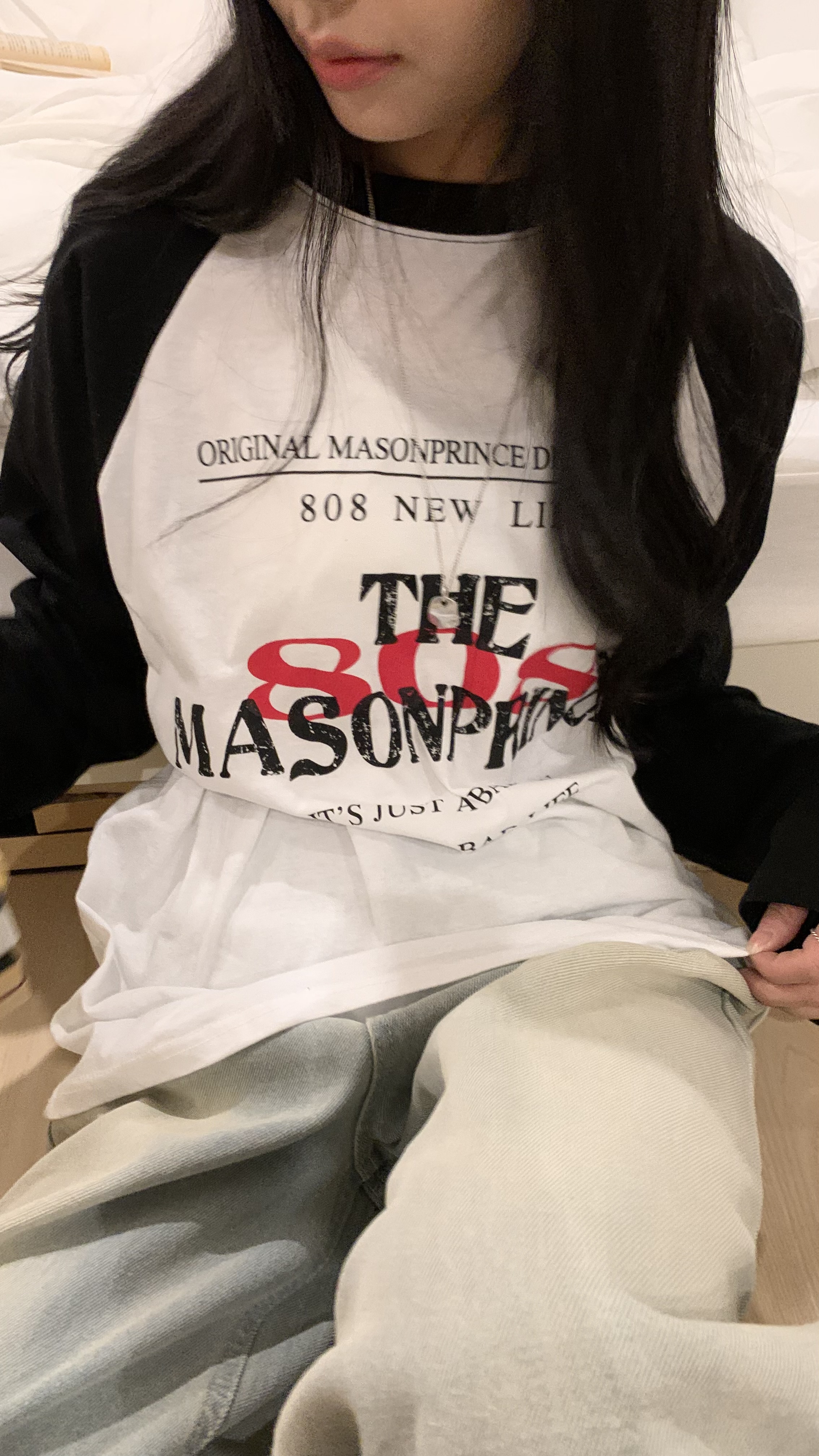 808レタリングラグラン配色Tシャツ | 詳細画像18