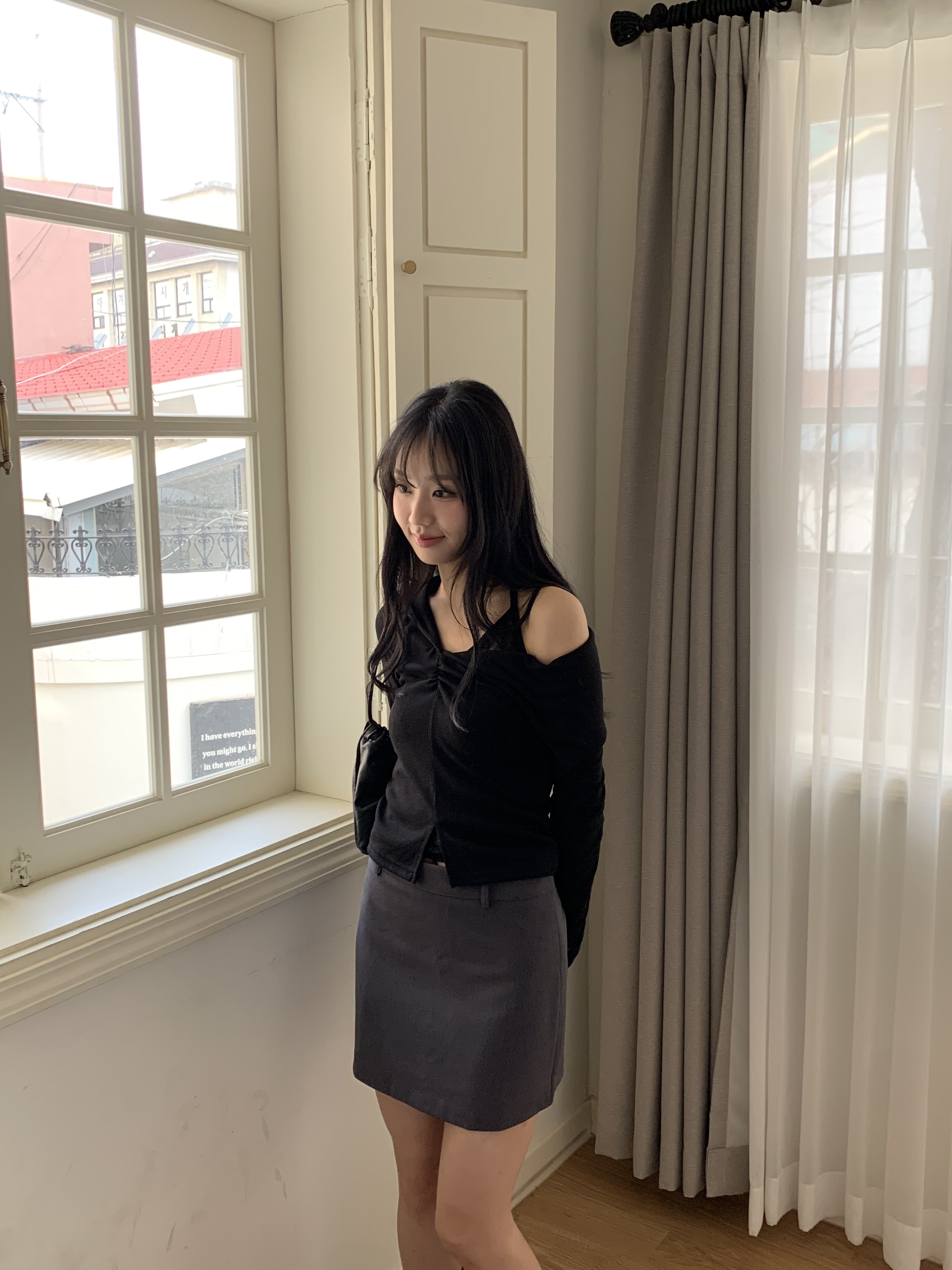 2WAYワイドカラーギャザーTシャツ | 詳細画像11