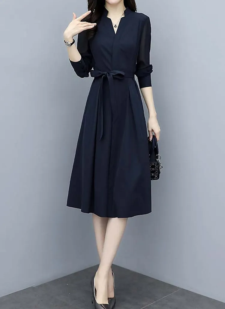 ストラップ付スキッパーネックシフォンワンピース | KEECHEL | 詳細画像1