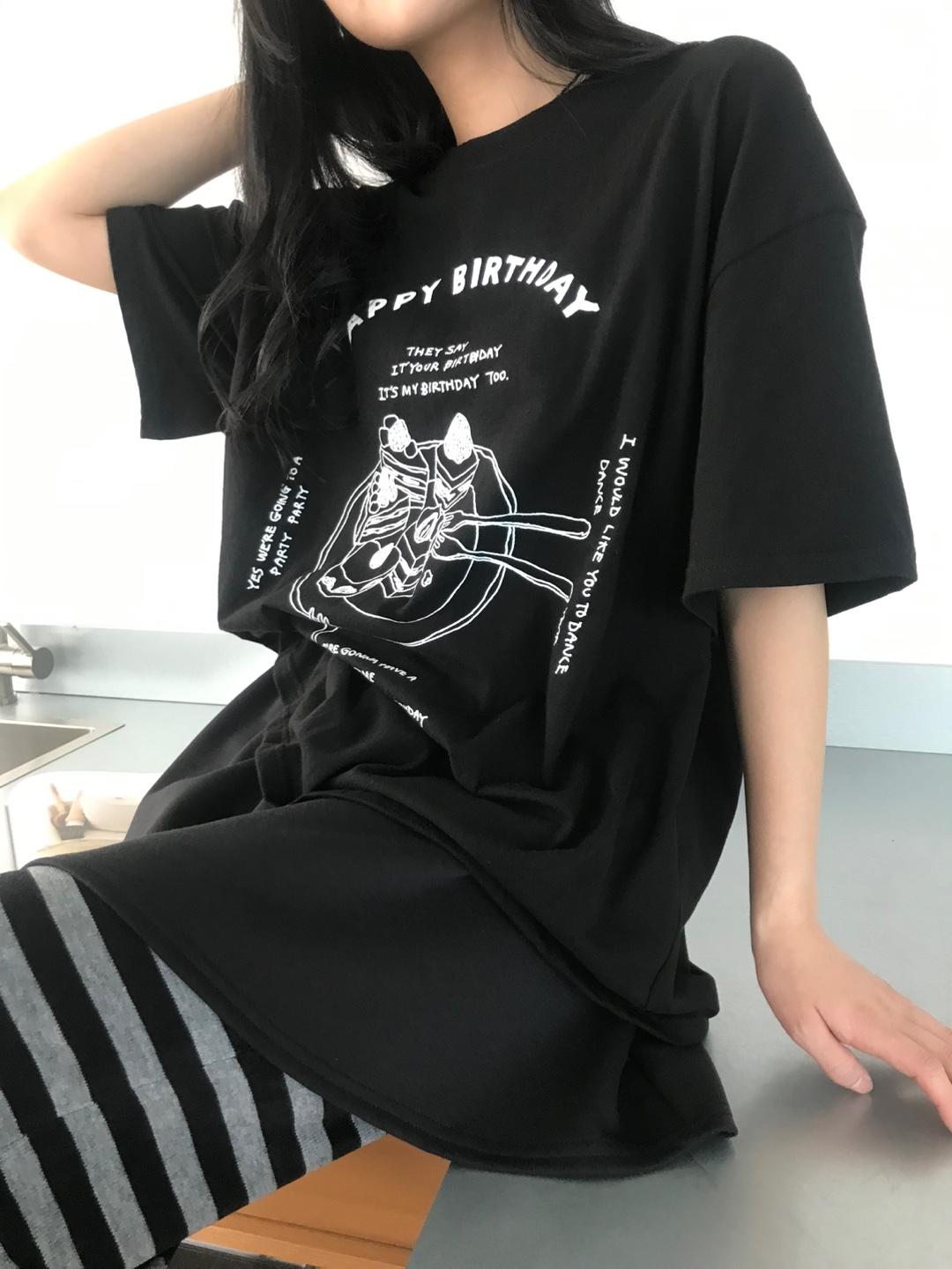 BIRTHDAYプリントボクシー半袖Tシャツ | 詳細画像9