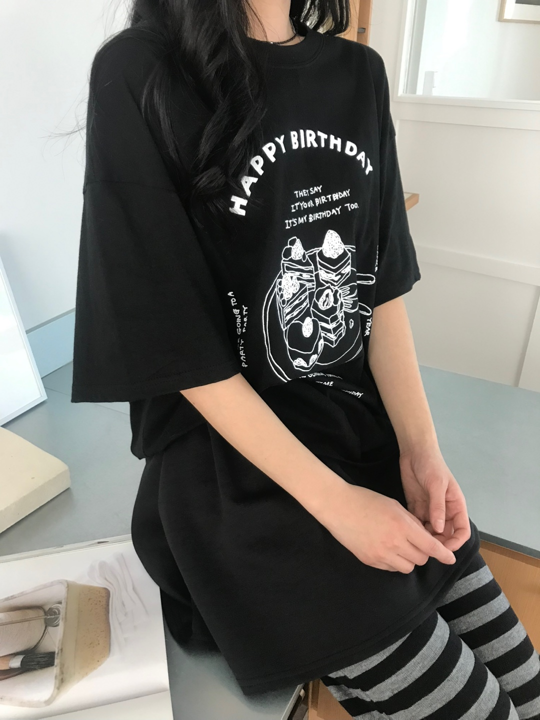 BIRTHDAYプリントボクシー半袖Tシャツ | 詳細画像10