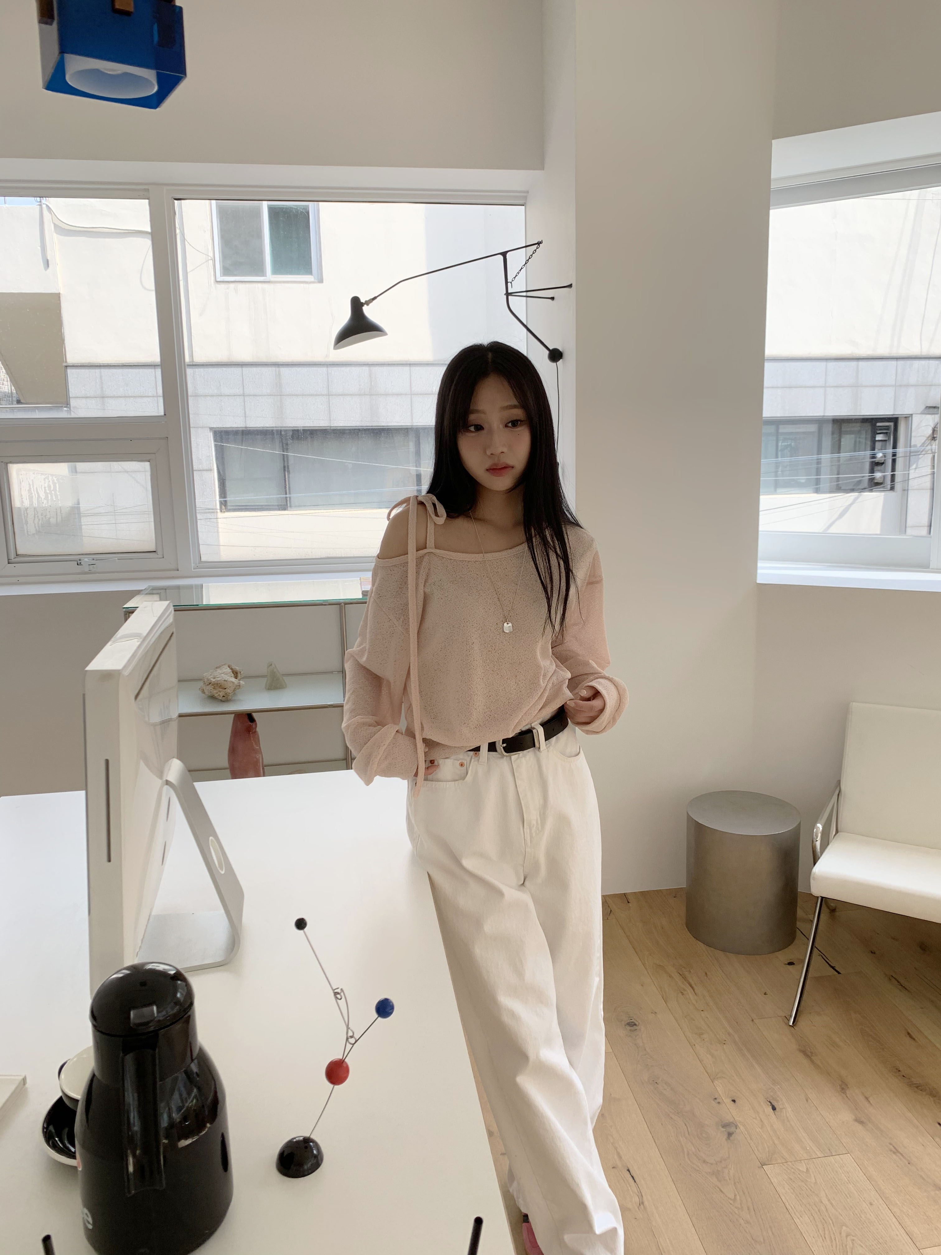 ルーズリボンワンショルシアーTシャツ | 詳細画像3