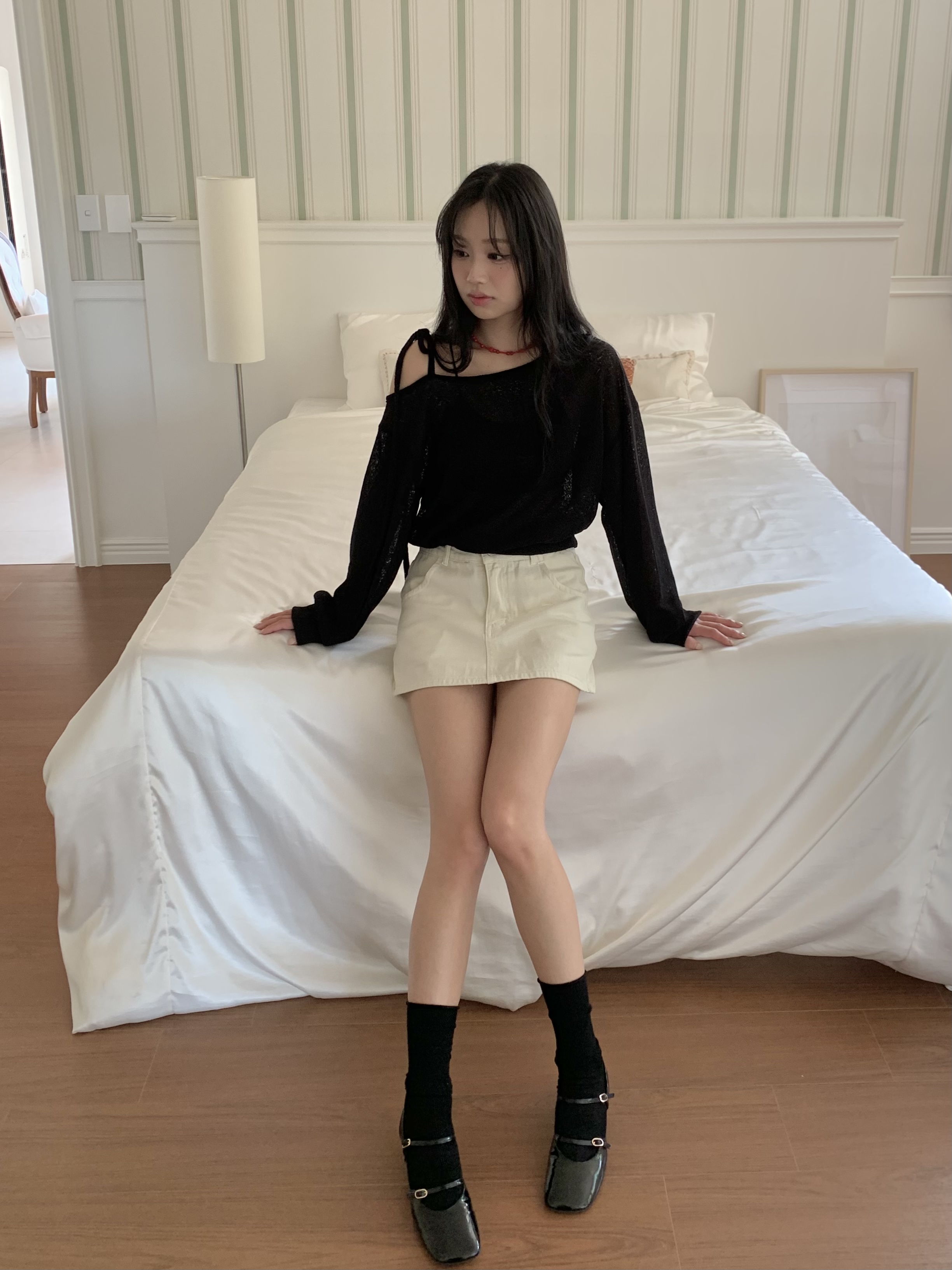 ルーズリボンワンショルシアーTシャツ | 詳細画像12