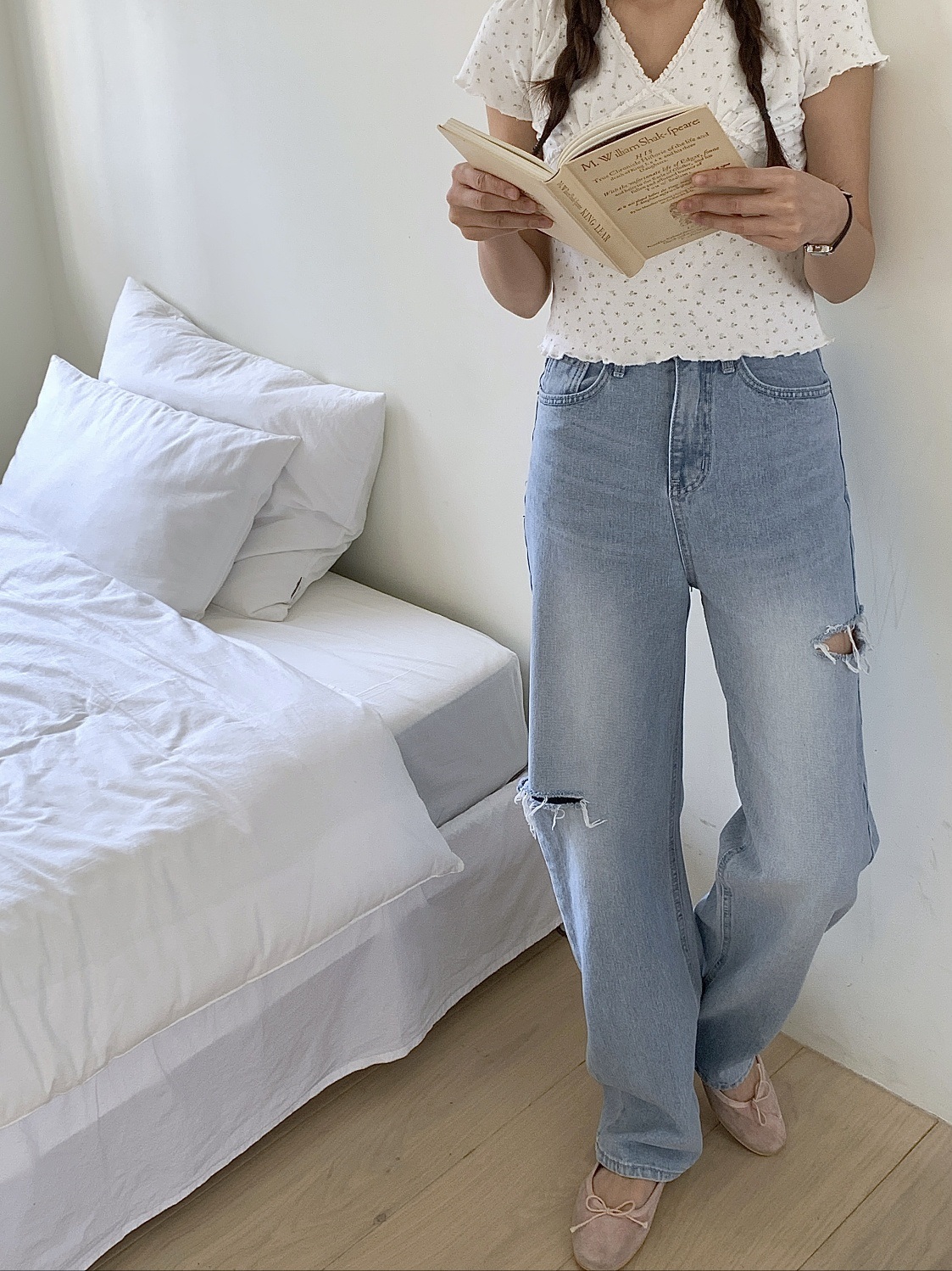 ダメージスリットストレートデニムパンツ | 詳細画像4