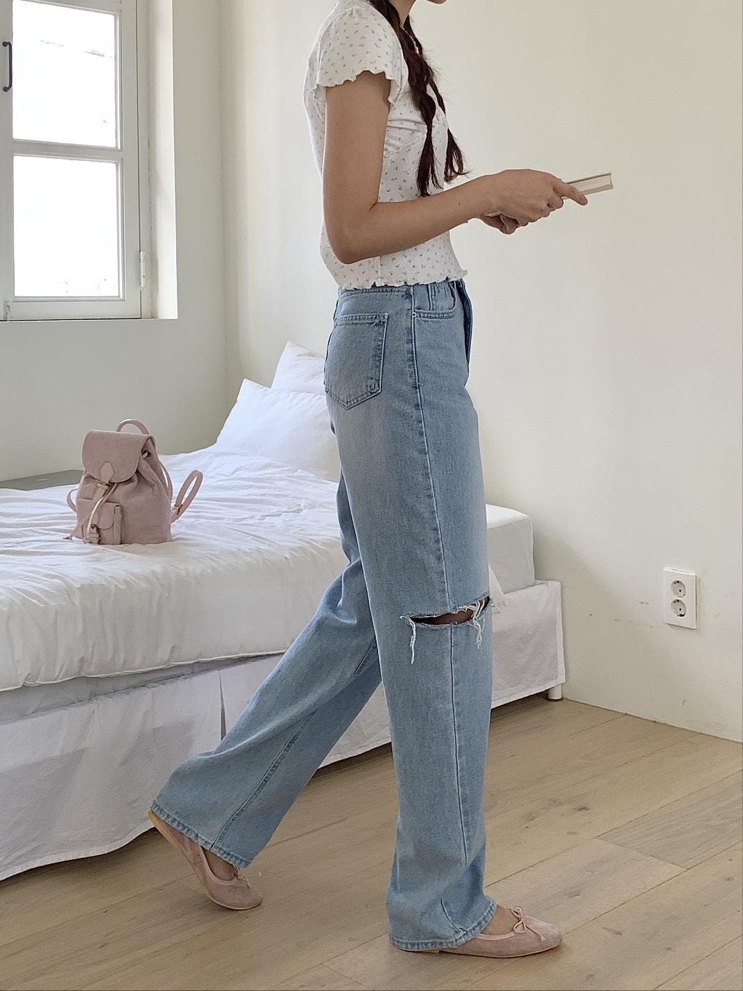 ダメージスリットストレートデニムパンツ | 詳細画像6