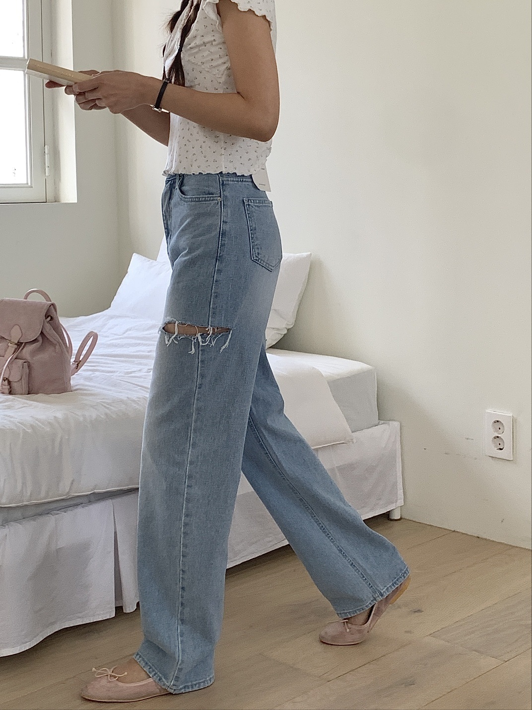 ダメージスリットストレートデニムパンツ | 詳細画像8